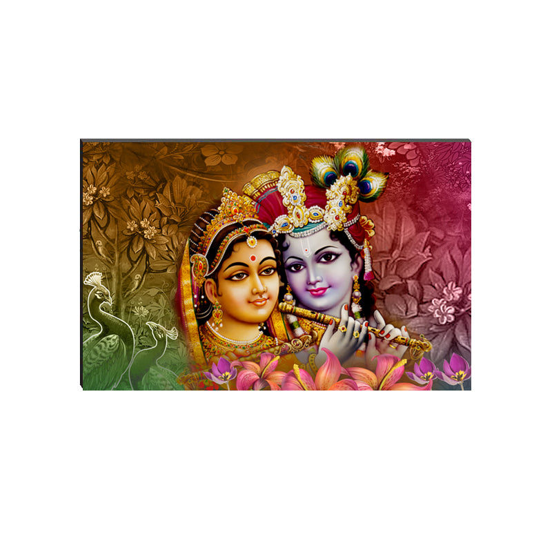 6MM MDF Radha Krishna Playing Flute Satin Matt Texture UV Art Painting