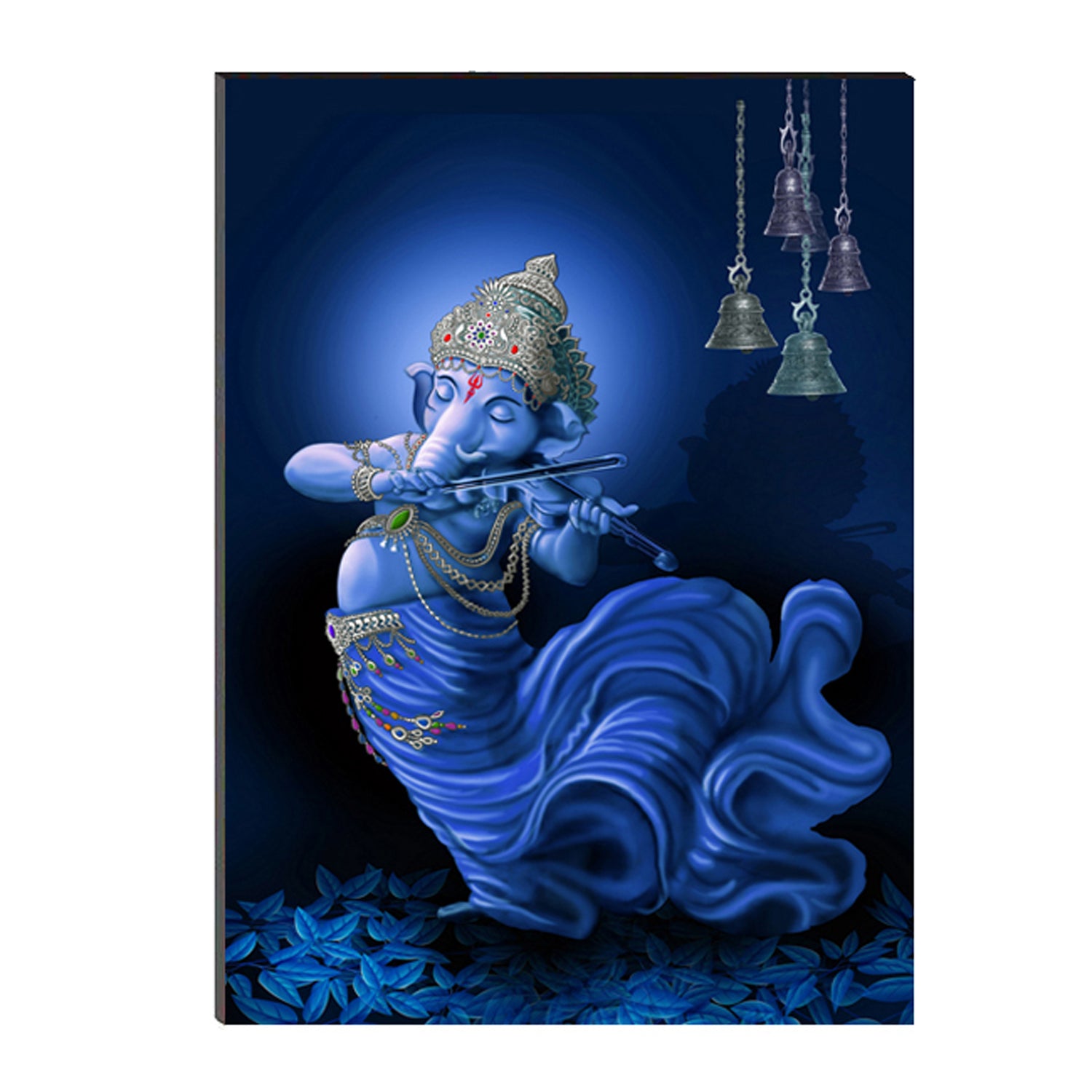 6MM MDF Lord Ganesha Playing Violin Satin Matt Texture UV Art Painting