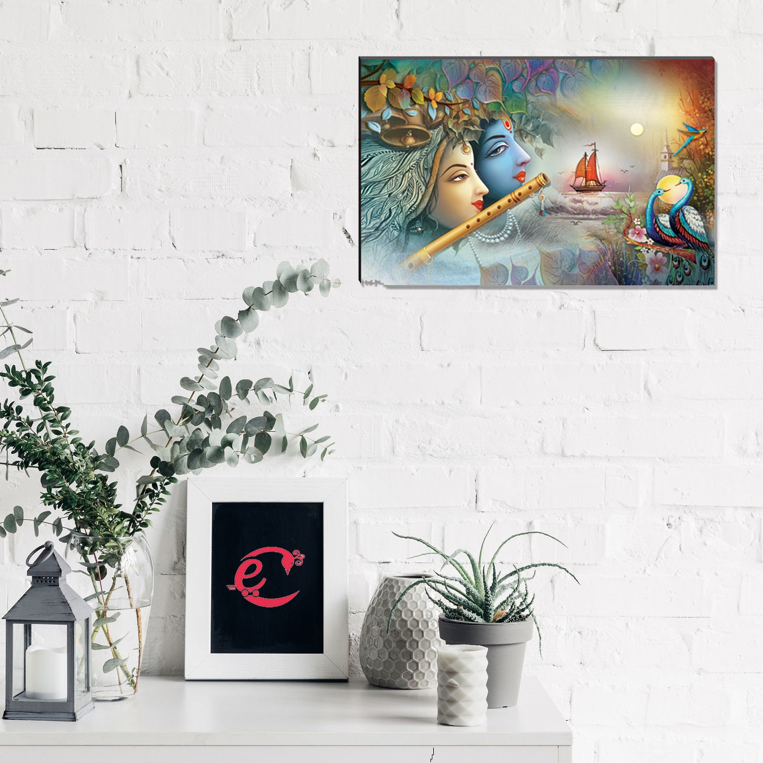 6MM MDF Radha Krishna Satin Matt Texture UV Art Painting 1