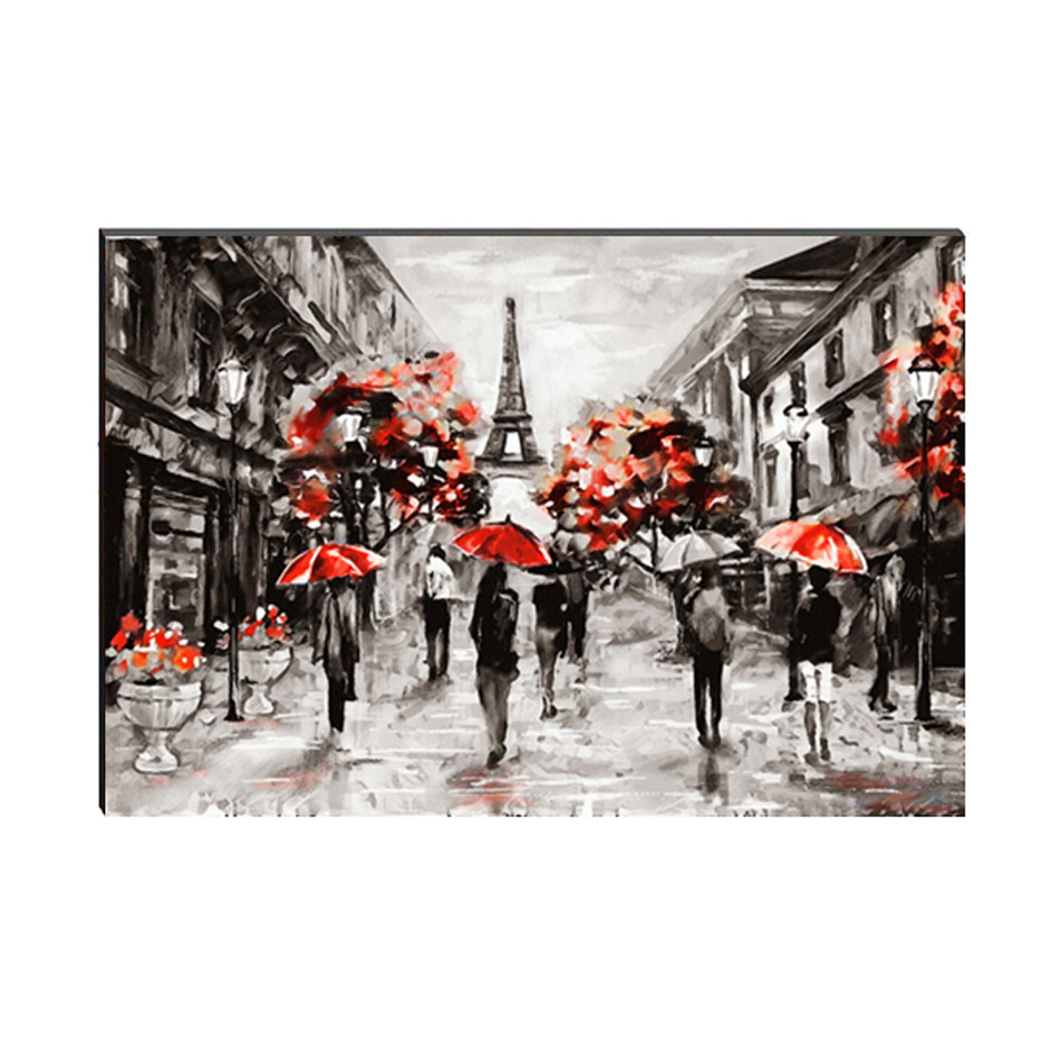 6MM MDF People under Red Umbrella Satin Matt Texture UV Art Painting