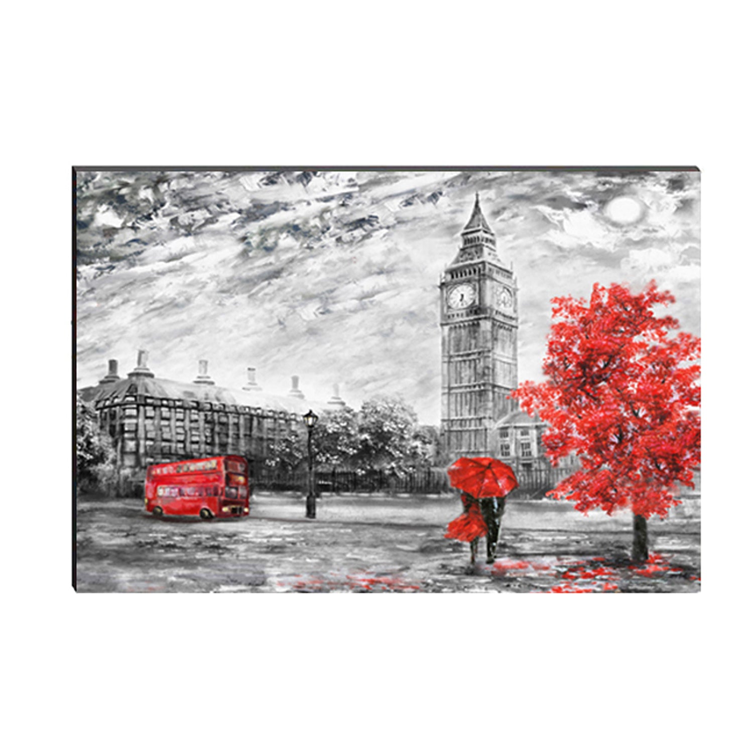 6MM MDF Couple under Red Umbrella Satin Matt Texture UV Art Painting