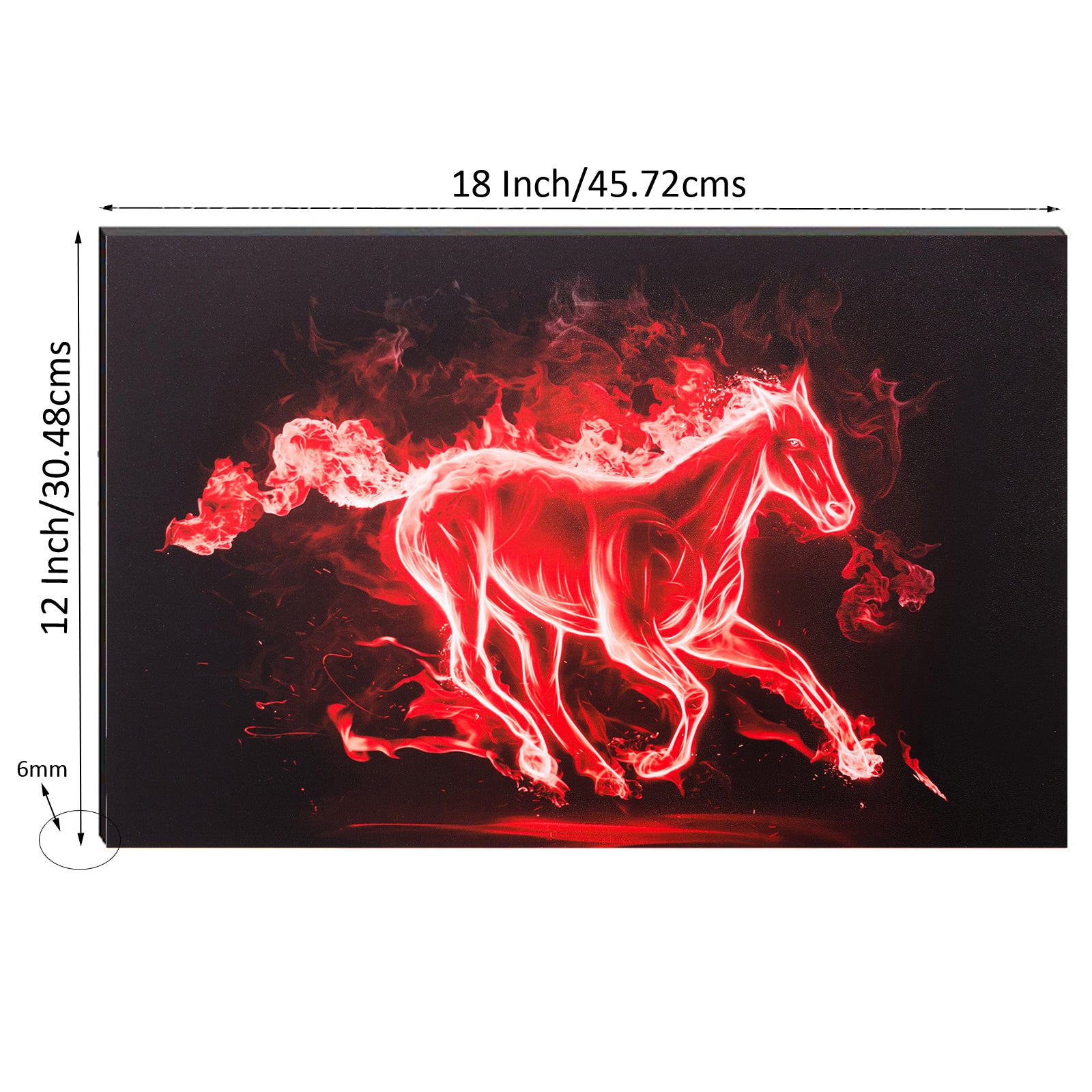 6MM MDF Red Running Horse Satin Matt Texture UV Art Painting 2