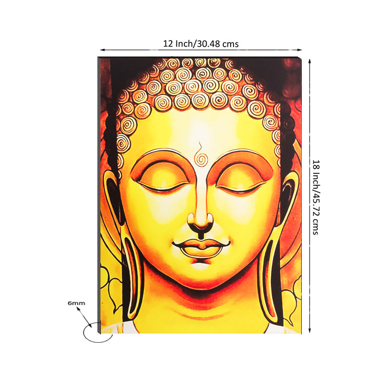 6MM MDF Meditating Lord Buddha Satin Matt Texture UV Art Painting 2