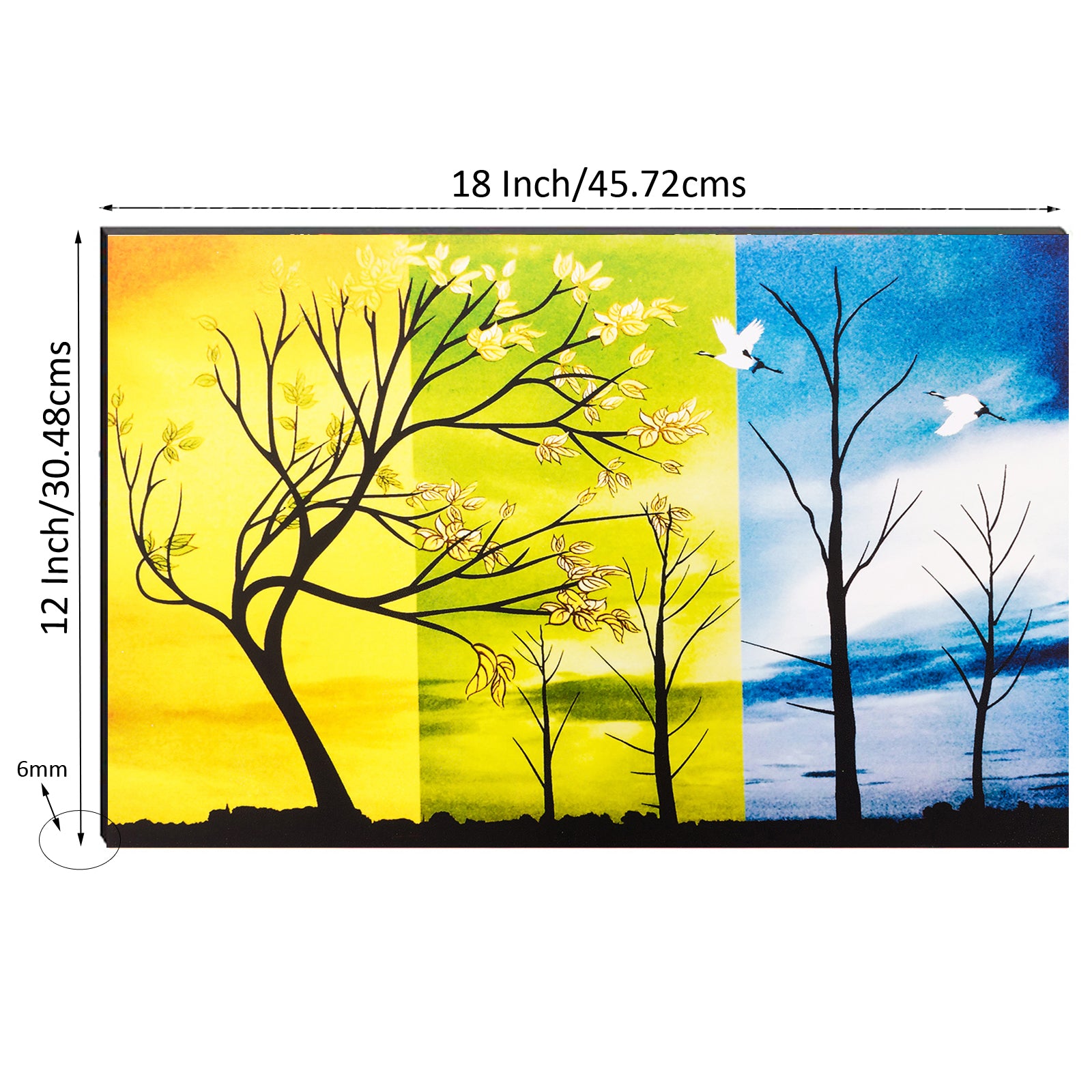 6MM MDF Shades of Tree in Different Season Satin Matt Texture UV Art Painting 2