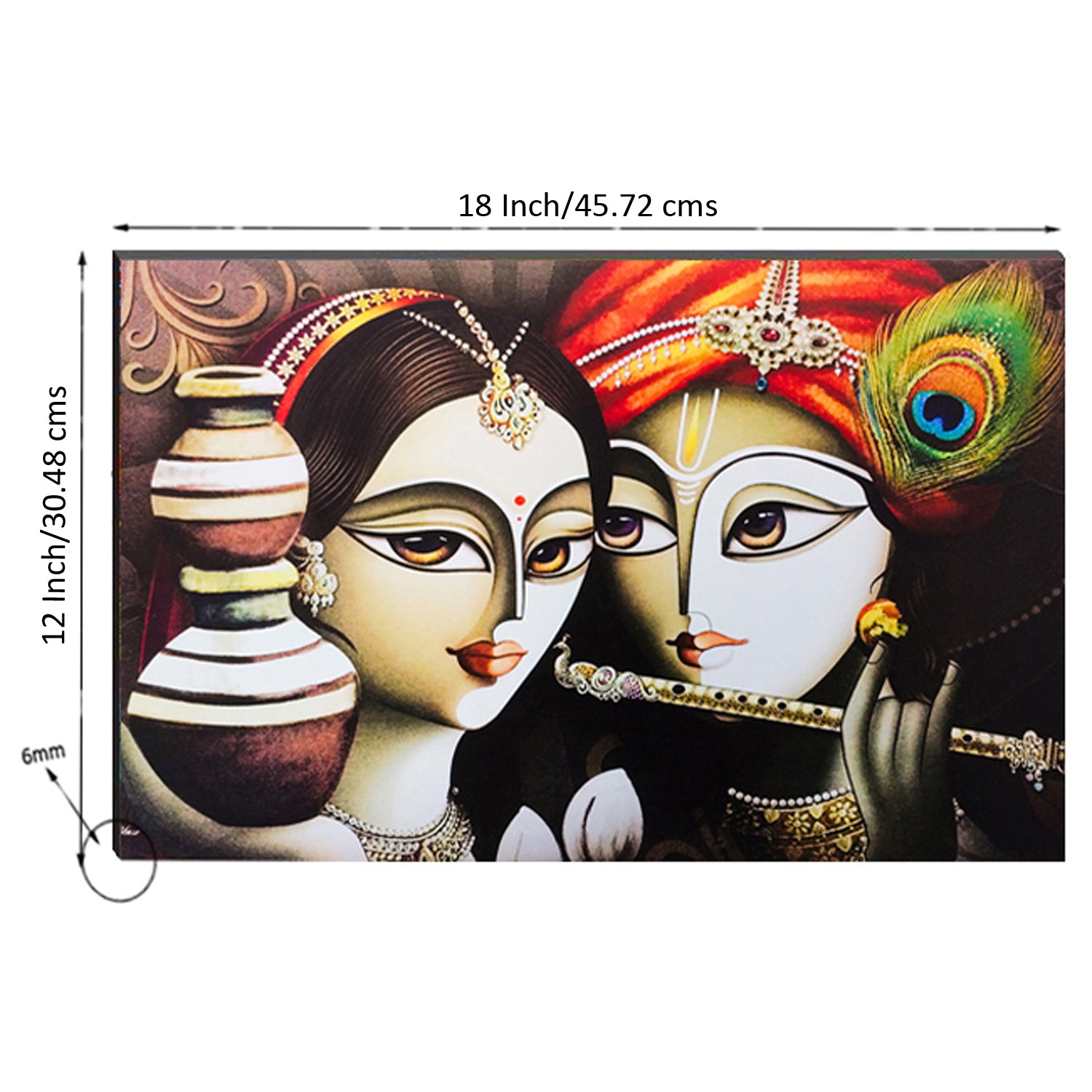 6MM MDF Radha Krishna Satin Matt Texture UV Art Painting 2