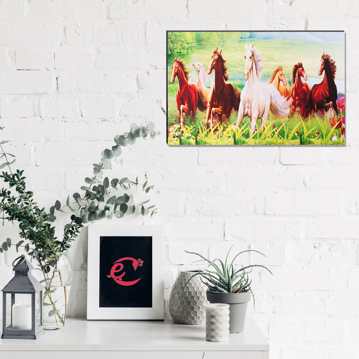 Seven Running Horses Painting Digital Printed Animal Wall Art 1