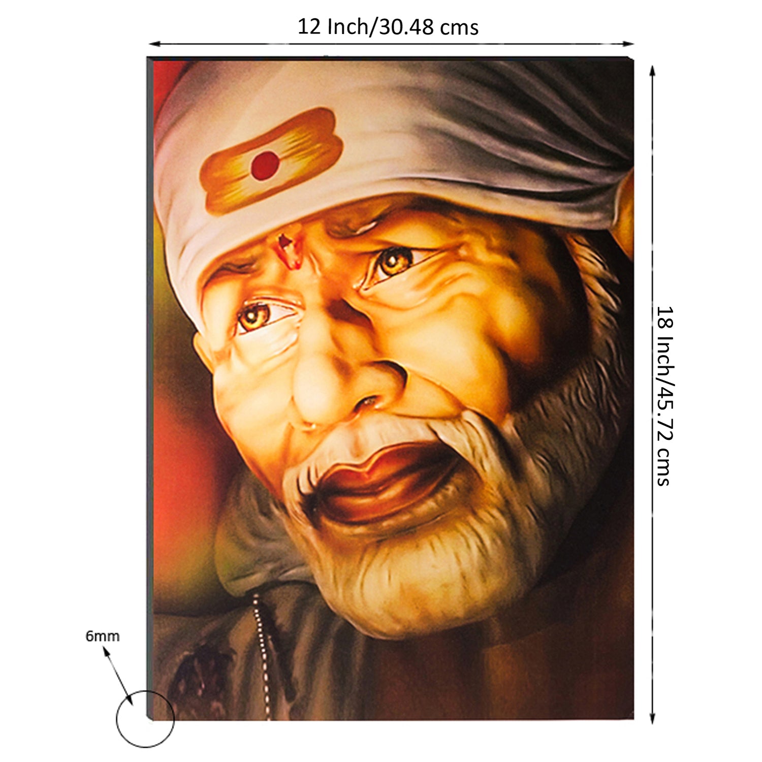 6MM MDF Sai Baba Satin Matt Texture UV Art Painting 2