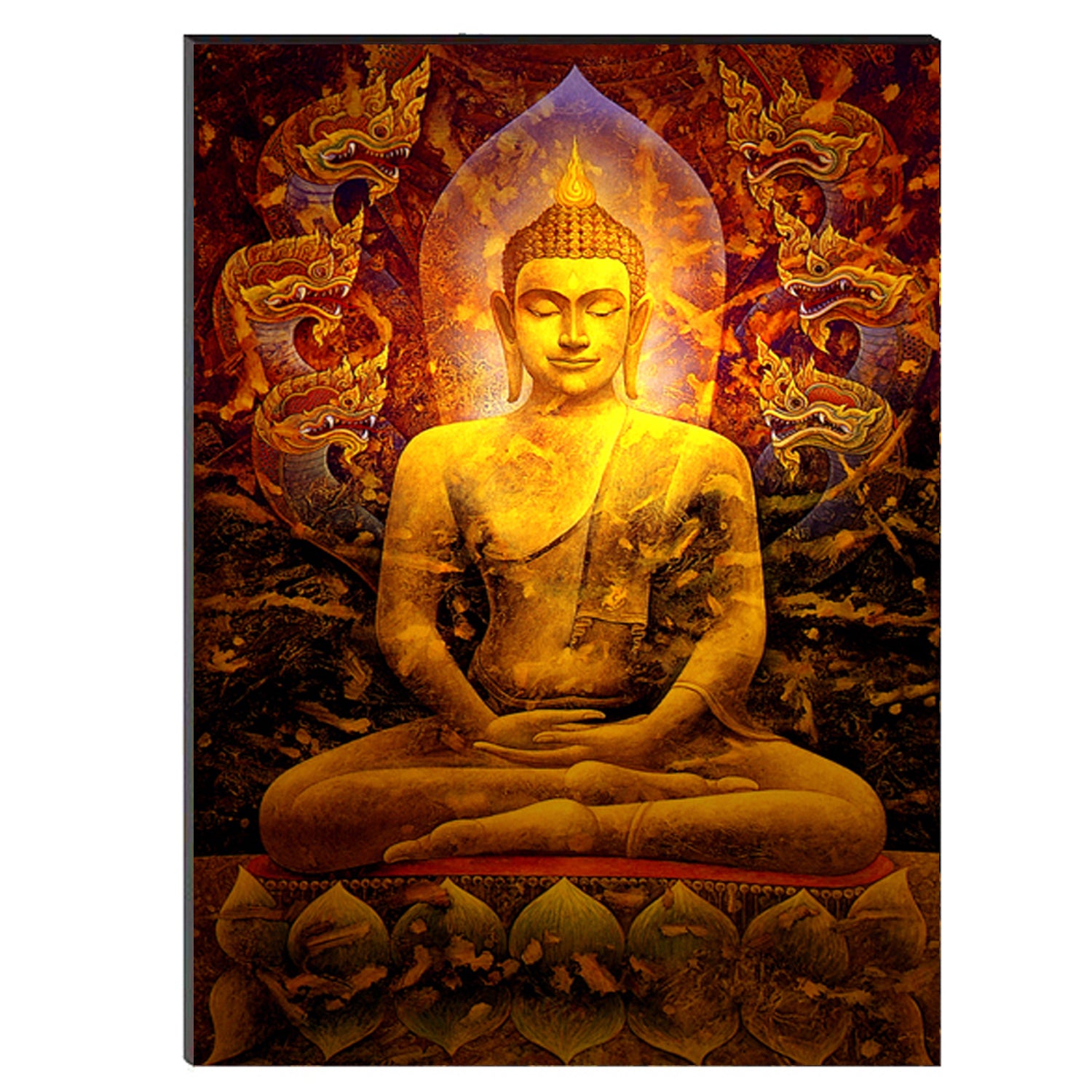 6MM MDF Spiritual Lord Buddha Satin Matt Texture UV Art Painting