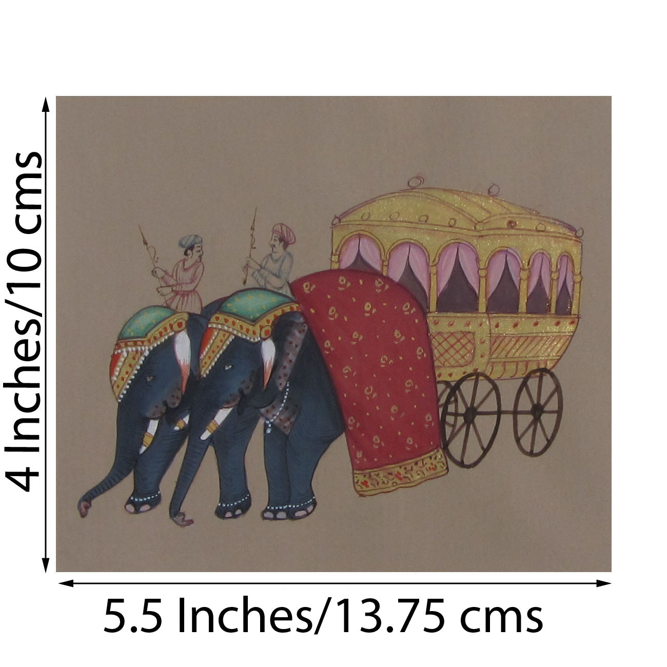 Royal Elephant Cart Original Art Paper Painting 1