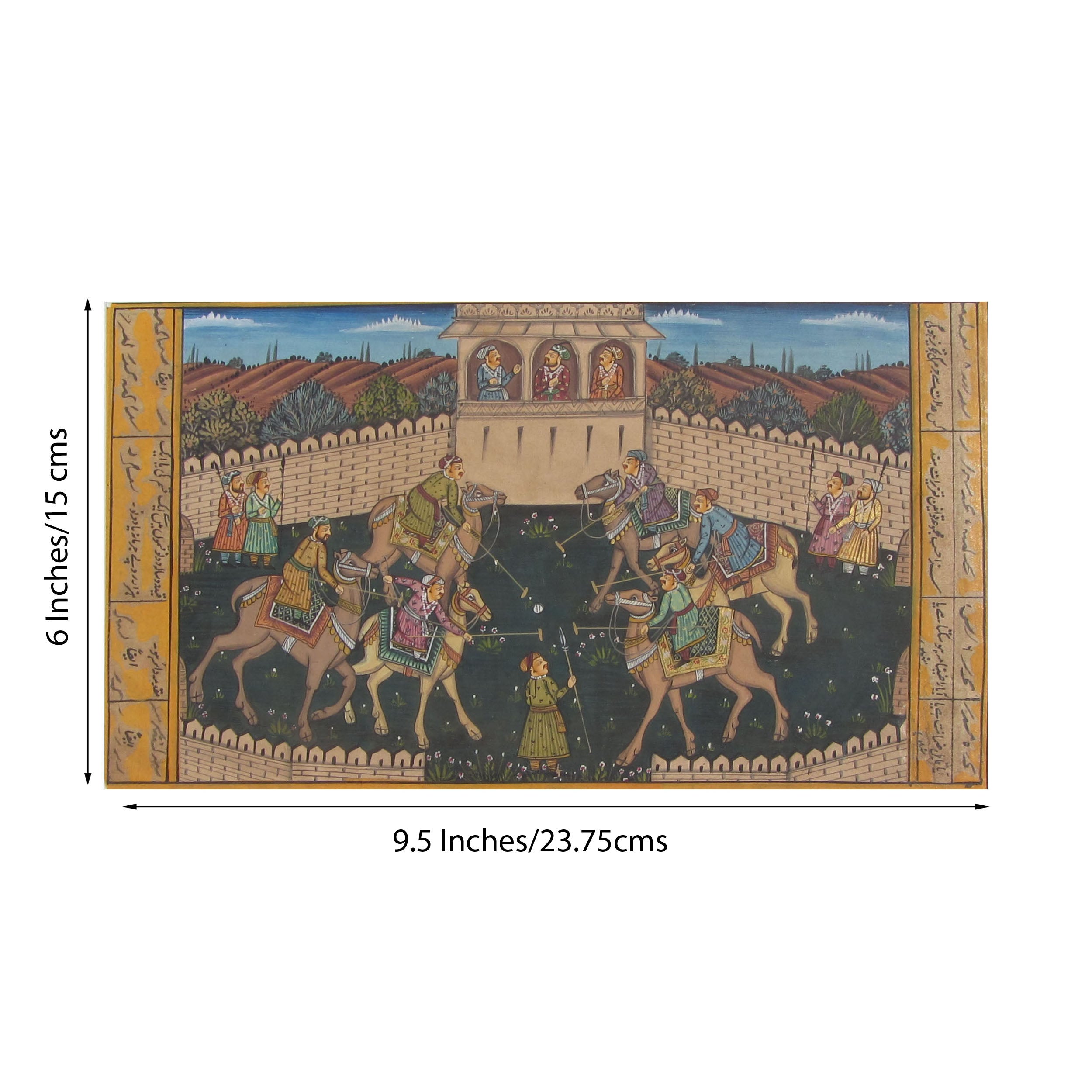 Rajput Princesses playing "Chougan"(Polo) Original Art Paper Painting 1