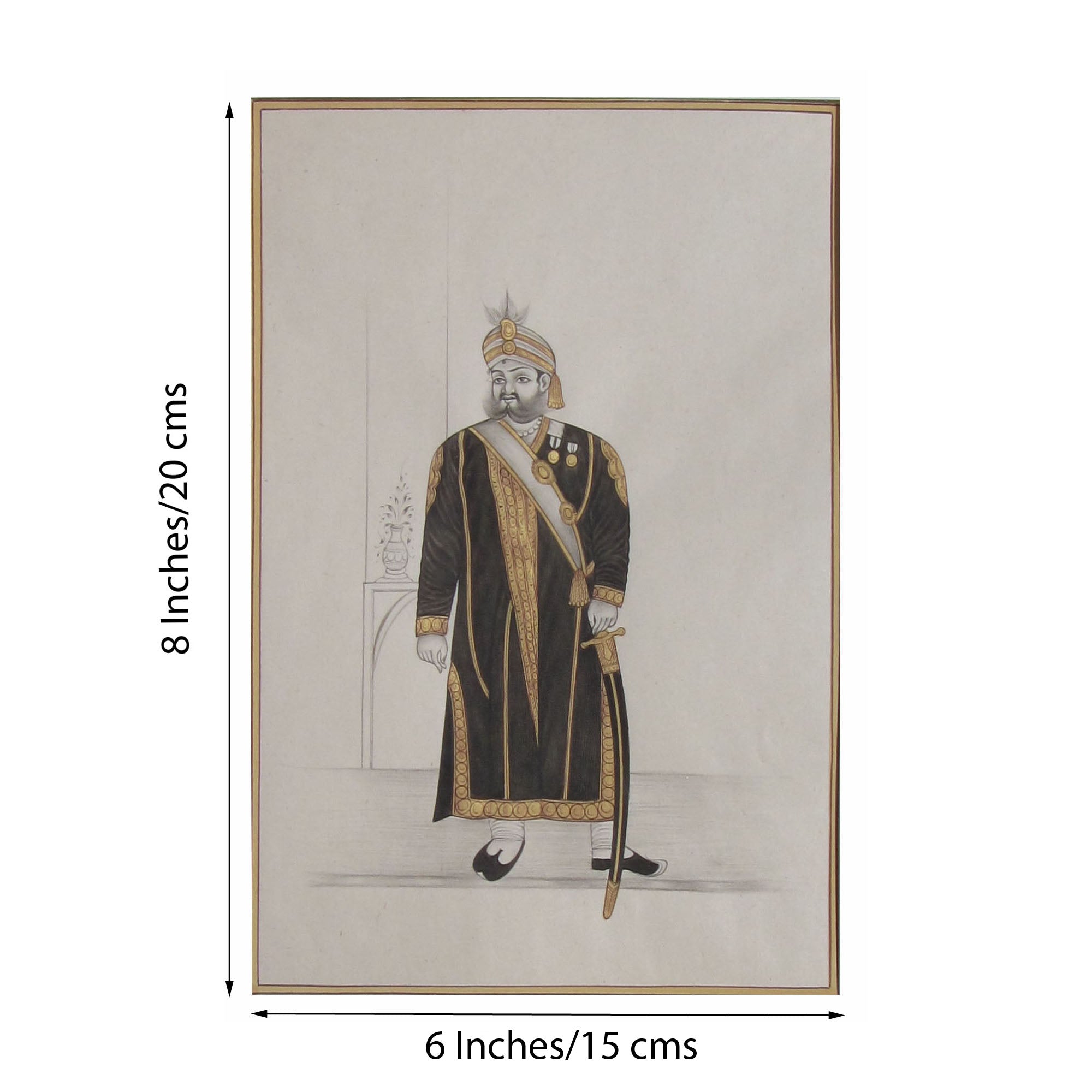 Rajput King Original Art Paper Painting 1
