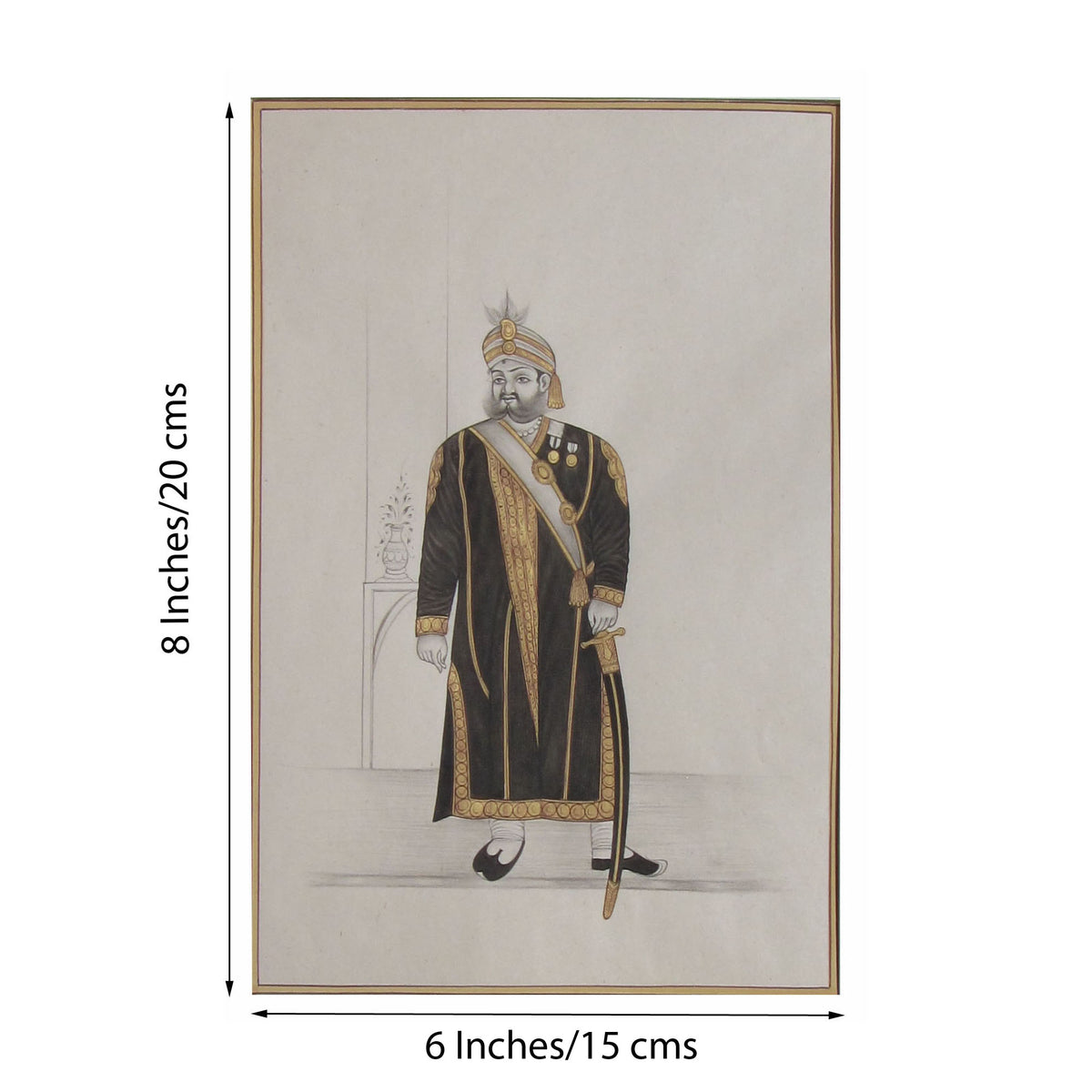Rajput King Original Art Paper Painting - eCraftIndia Online