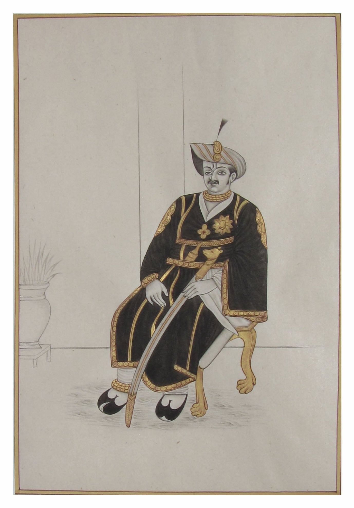 King of Royal Period Original Art Paper Painting