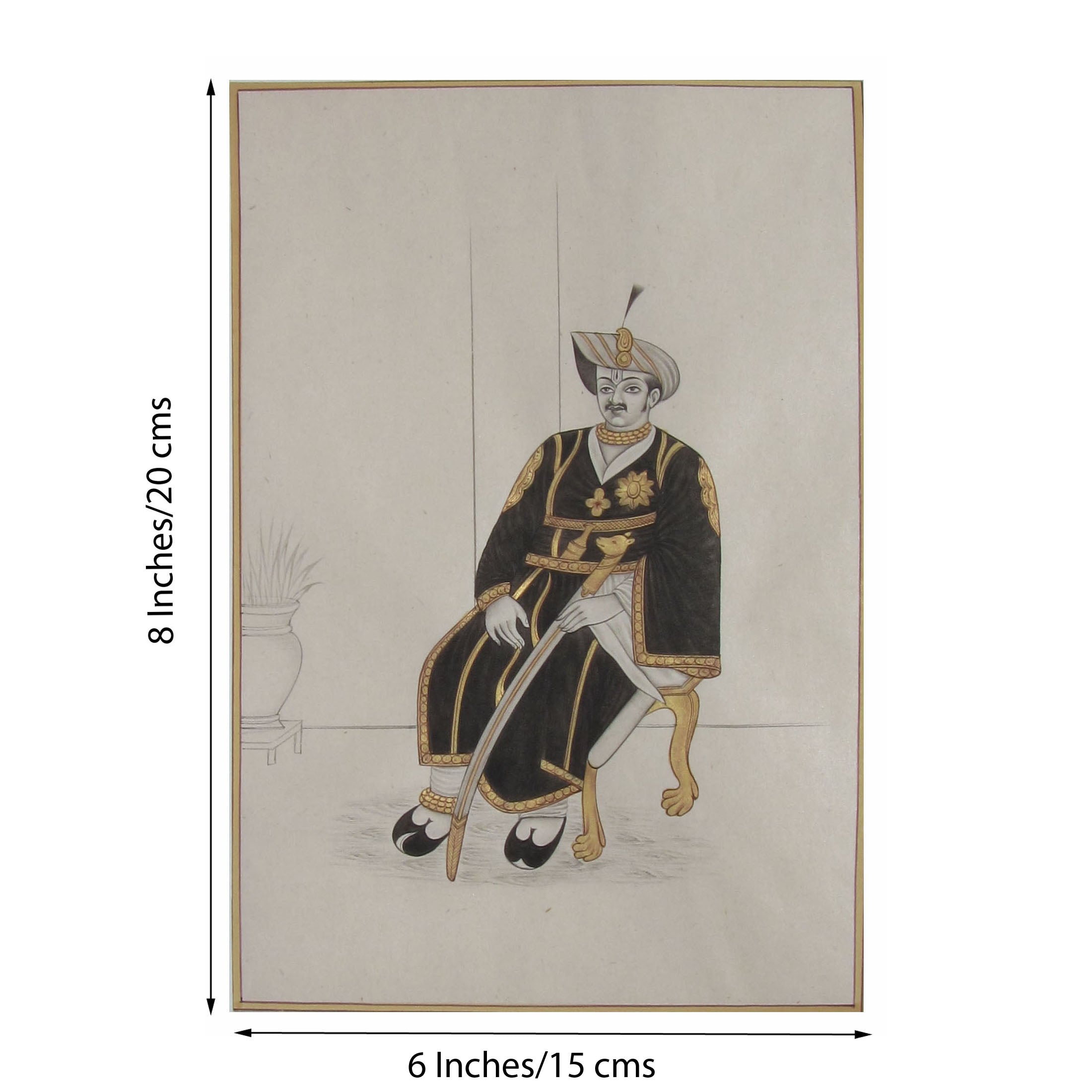 King of Royal Period Original Art Paper Painting 1