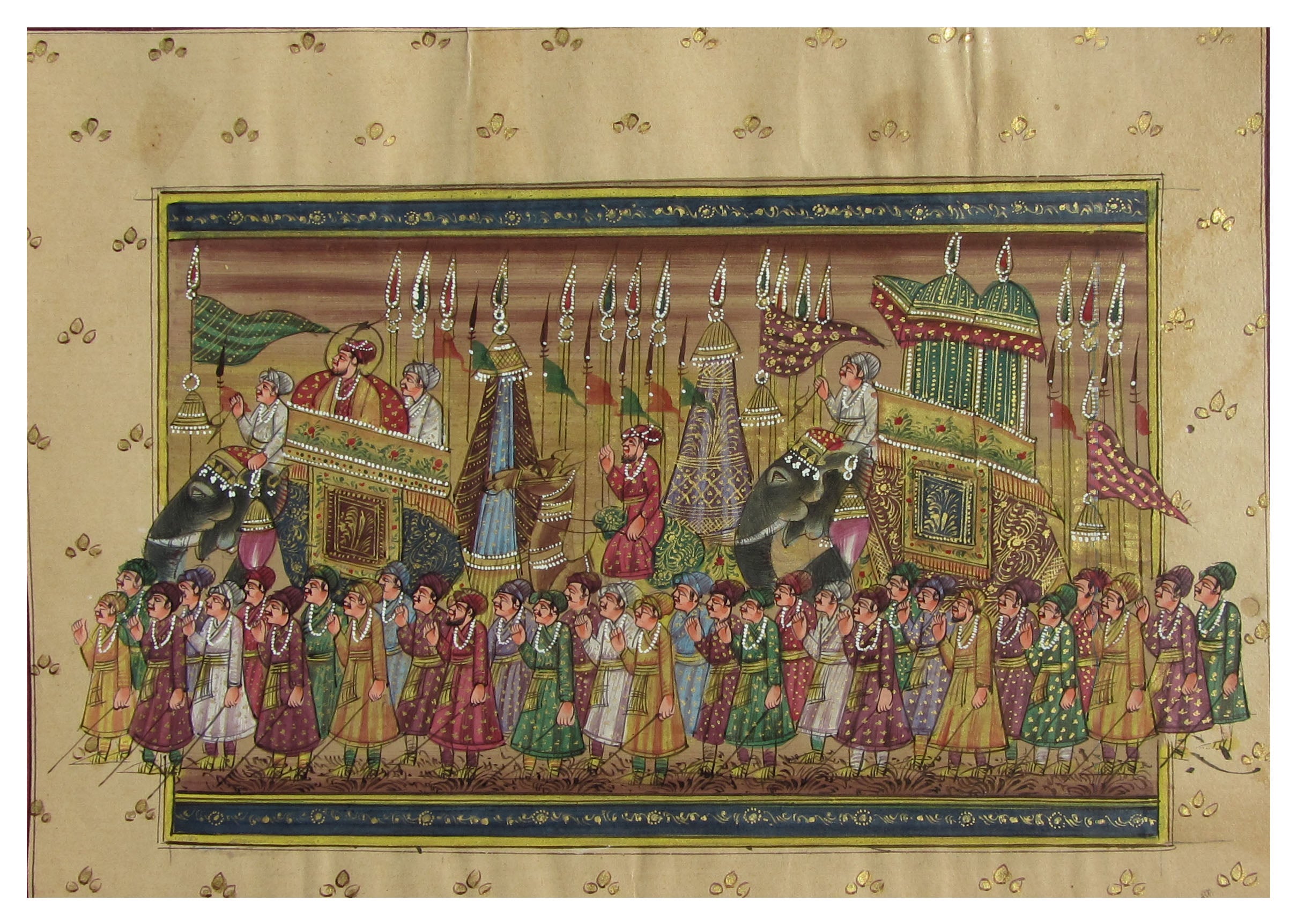 Majestic Mughal Ride Original Art Paper Painting