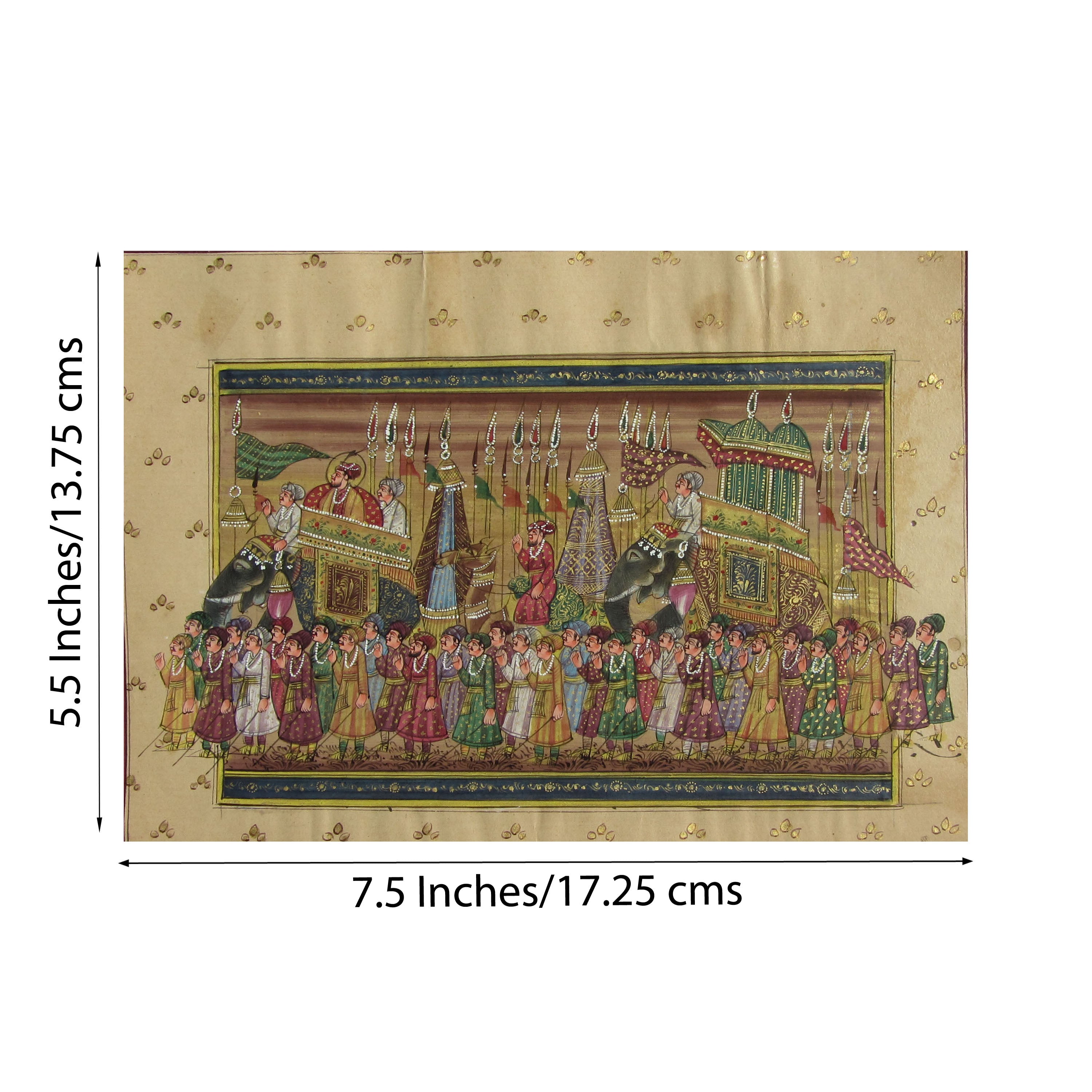 Majestic Mughal Ride Original Art Paper Painting 1
