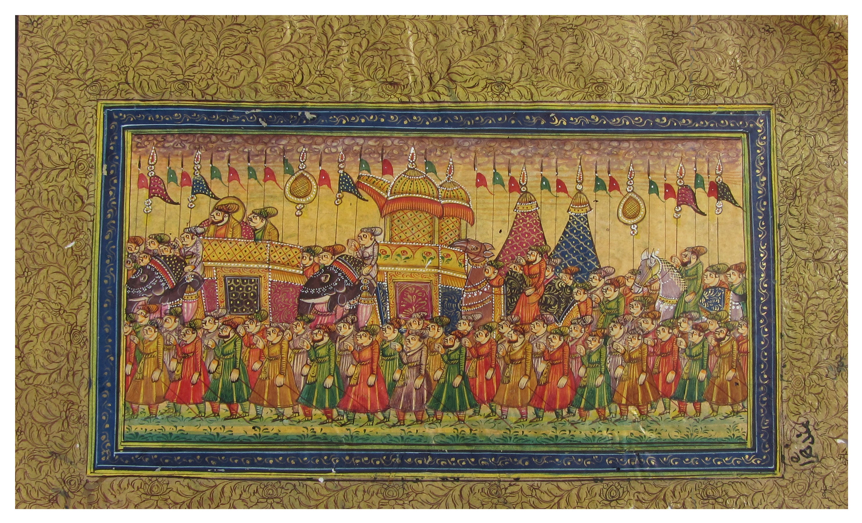Royal Mughal Troop Original Art Paper Painting
