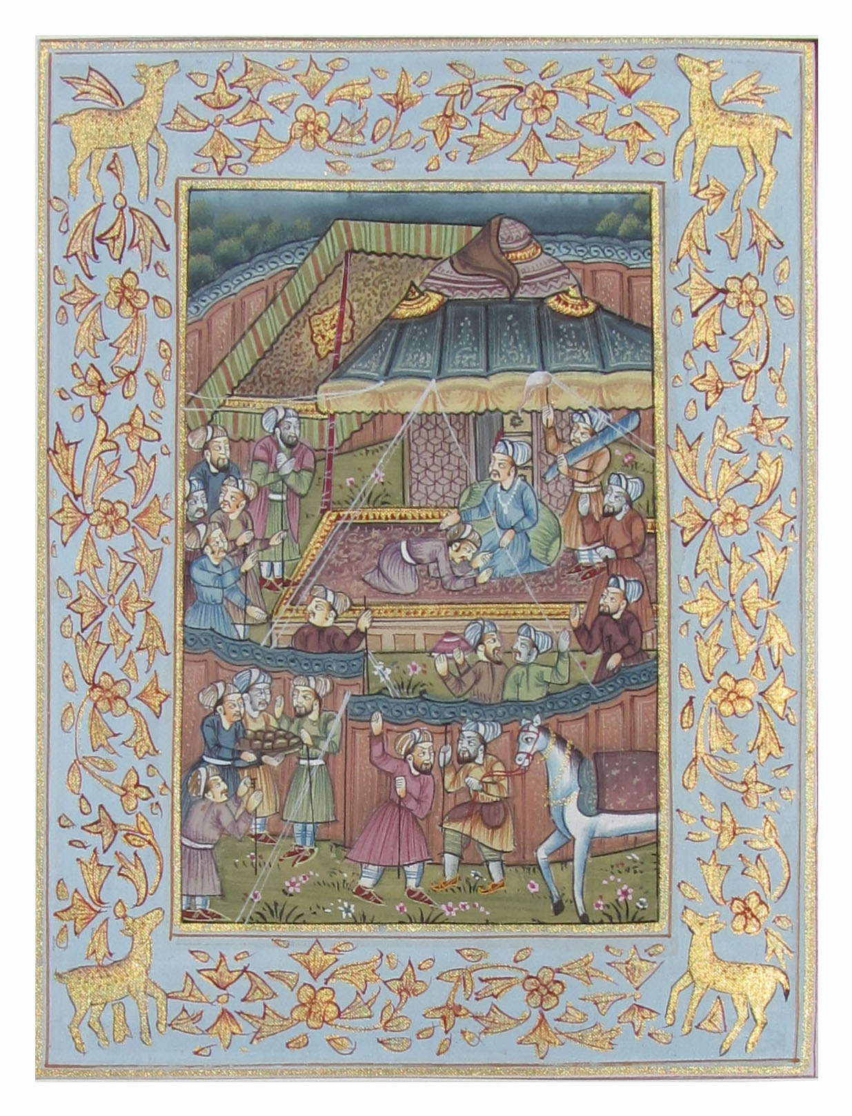 Regional Courts in Mughal India Original Art Silk Painting
