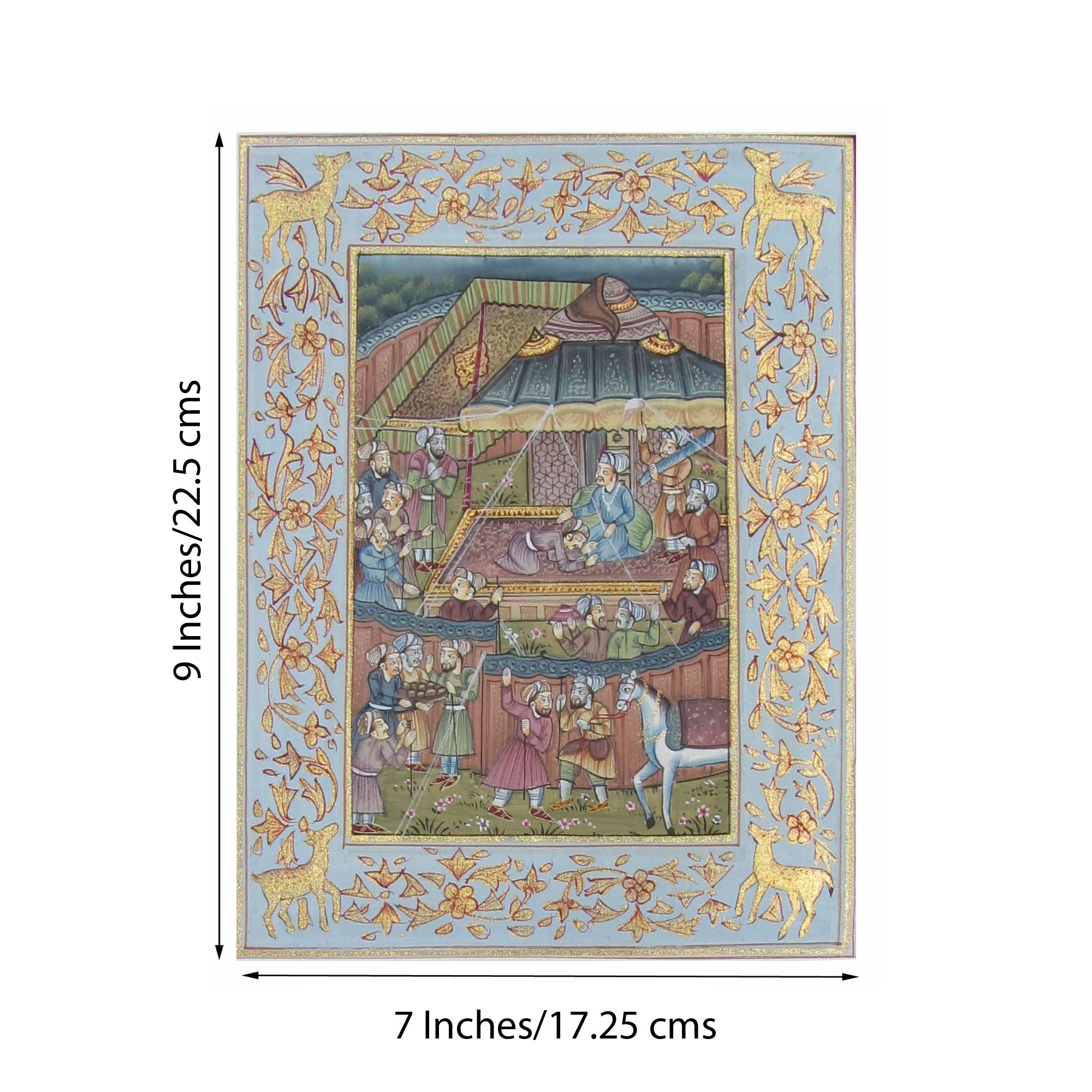 Regional Courts in Mughal India Original Art Silk Painting 1