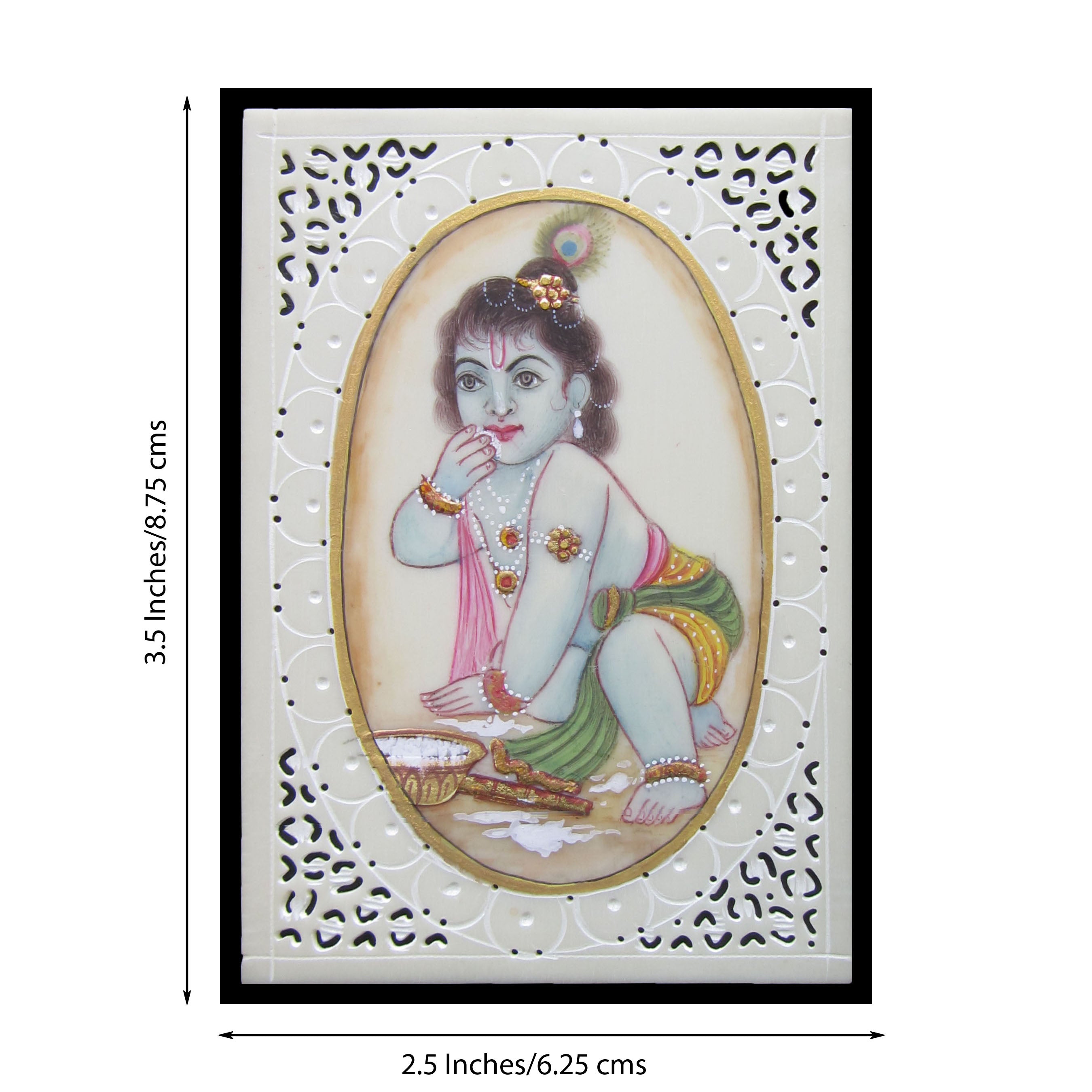 Baby Krishna Original Art Synthetic Plastic Sheet Painting 1
