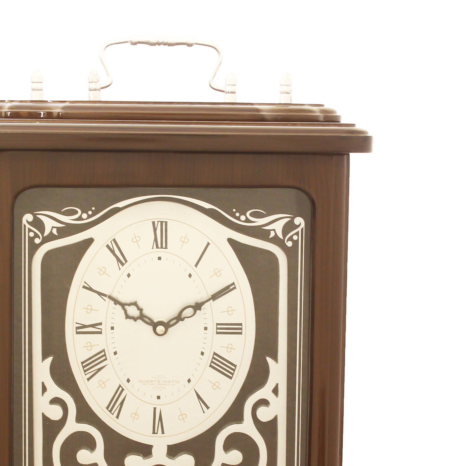 Brown Wooden Roman Numeral Premium Table Clock (14*9.5 Inches) 3