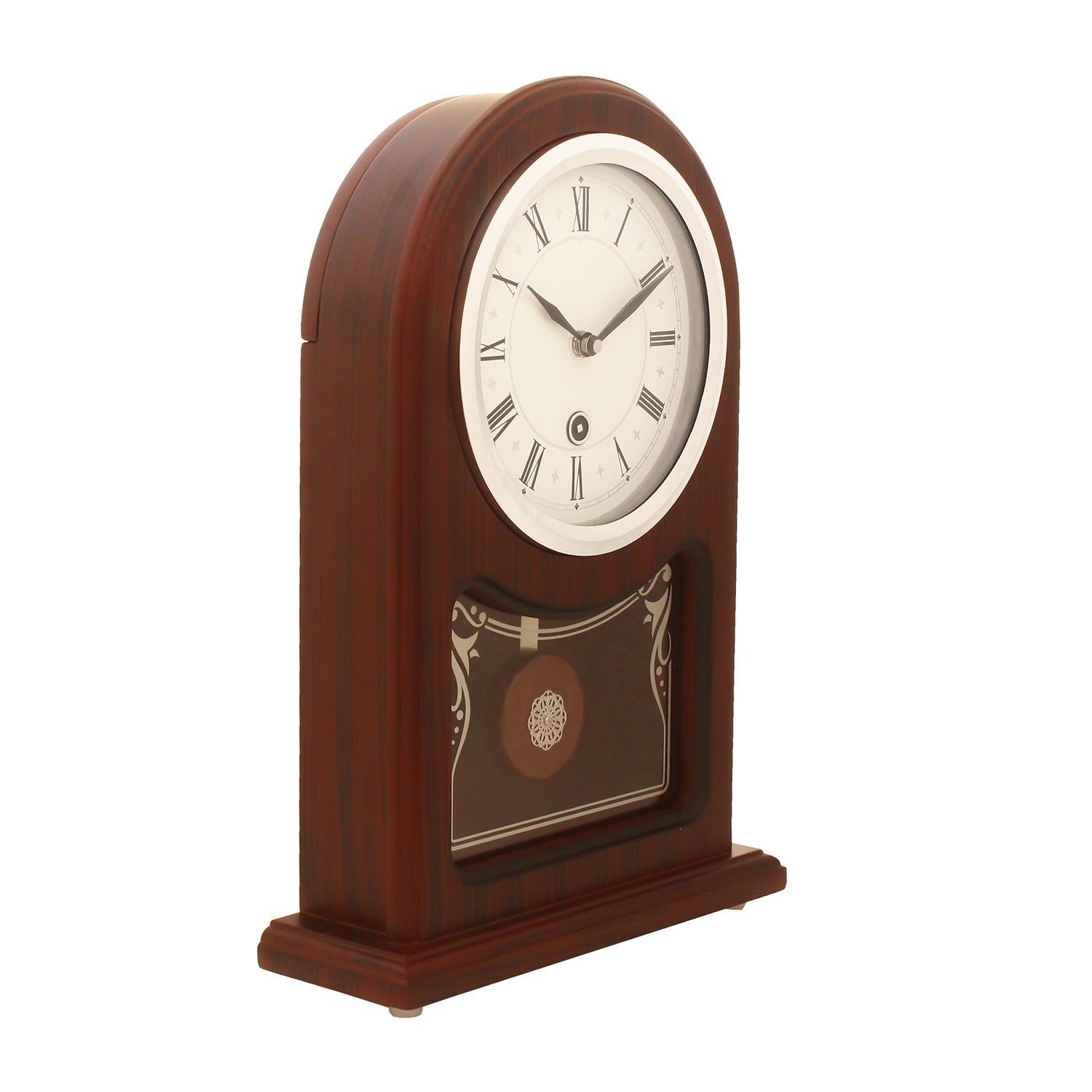 Brown Wooden Roman Numeral Premium Table Clock (13*9 Inches) 2