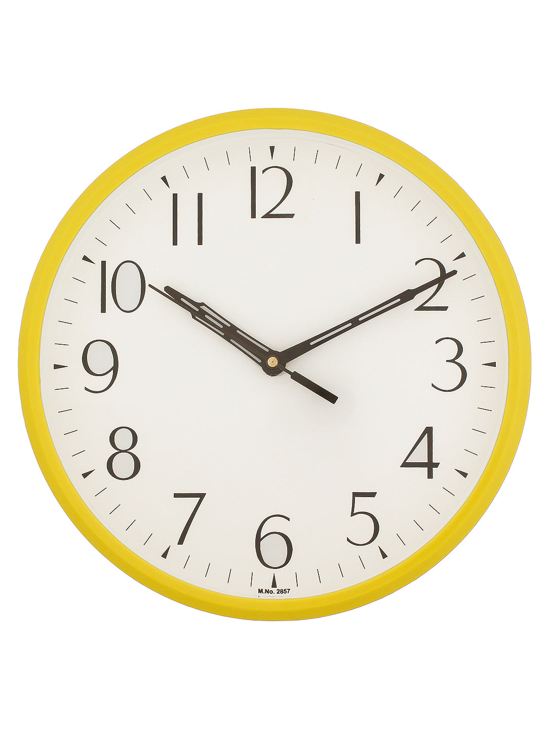 Round Yellow Plastic Wall Clock (25Cm x 25Cm)