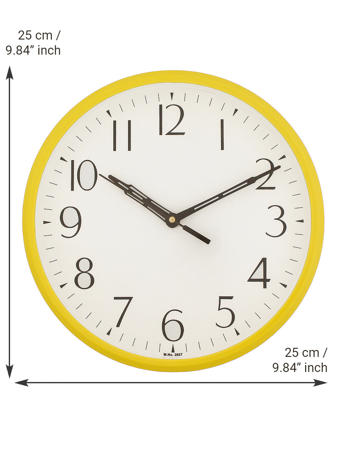 Round Yellow Plastic Wall Clock (25Cm x 25Cm) 3