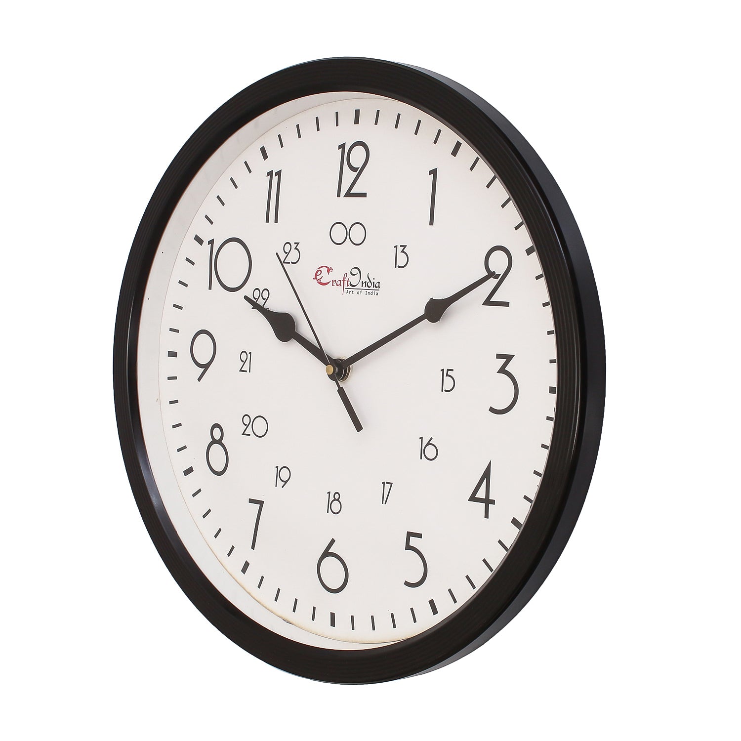 Black Plastic Designer Round Analog Wall Clock 4