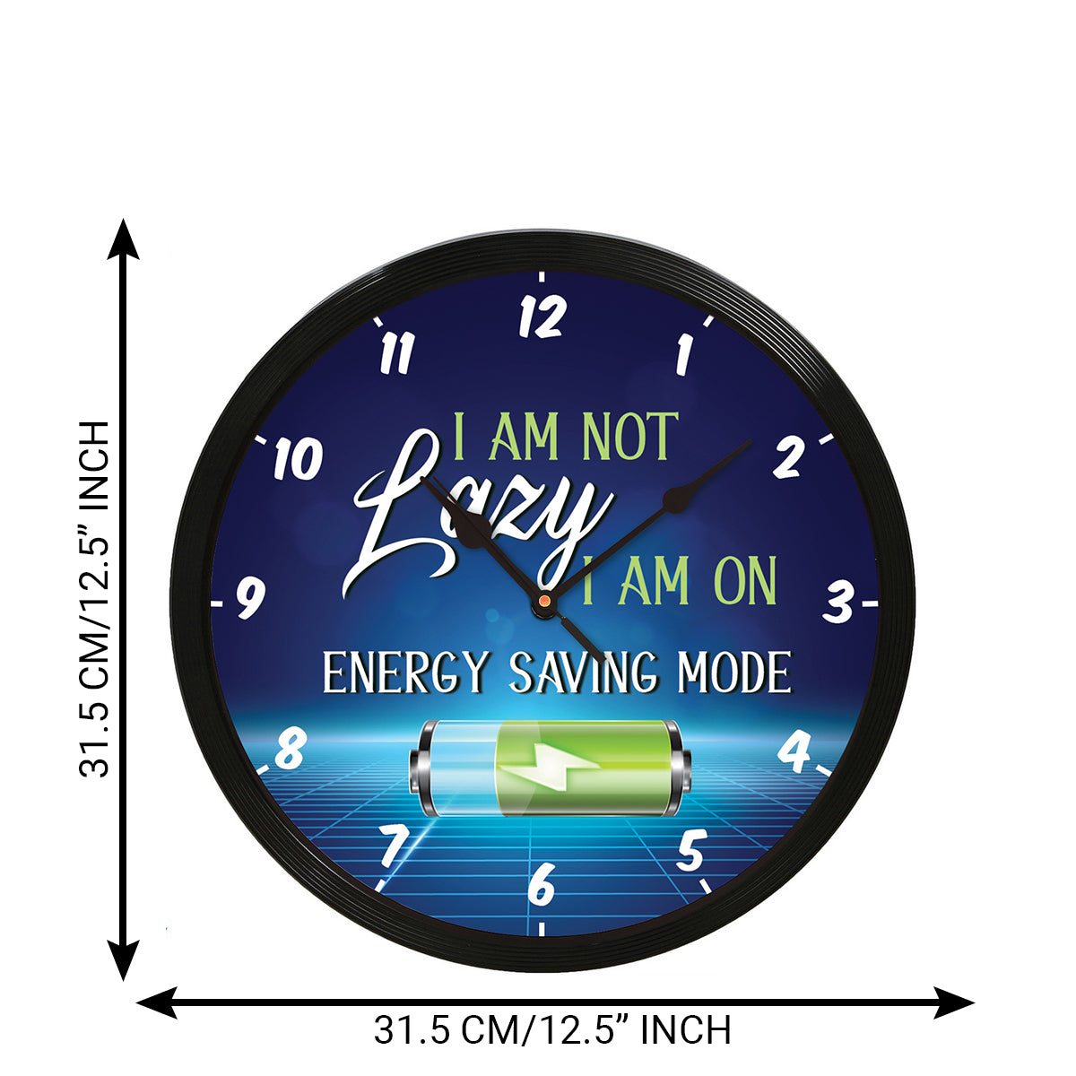 "I Am Not Lazy..." Designer Round Analog Black Wall Clock 3