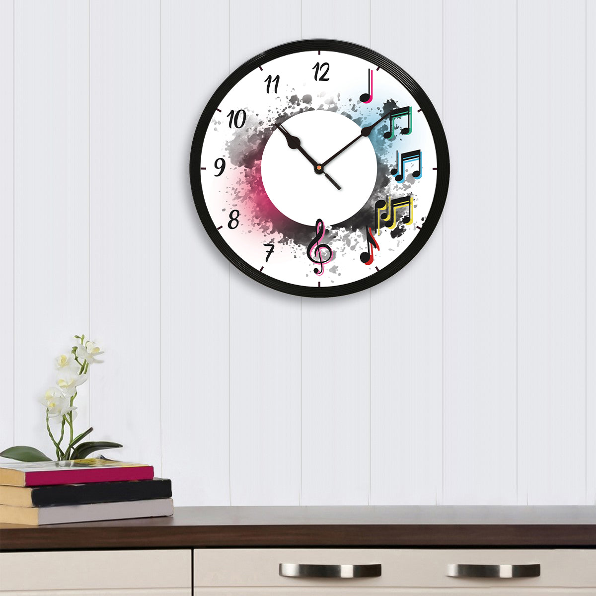 Musical Symbols Theme Round Shape Analog Designer Wall Clock 1
