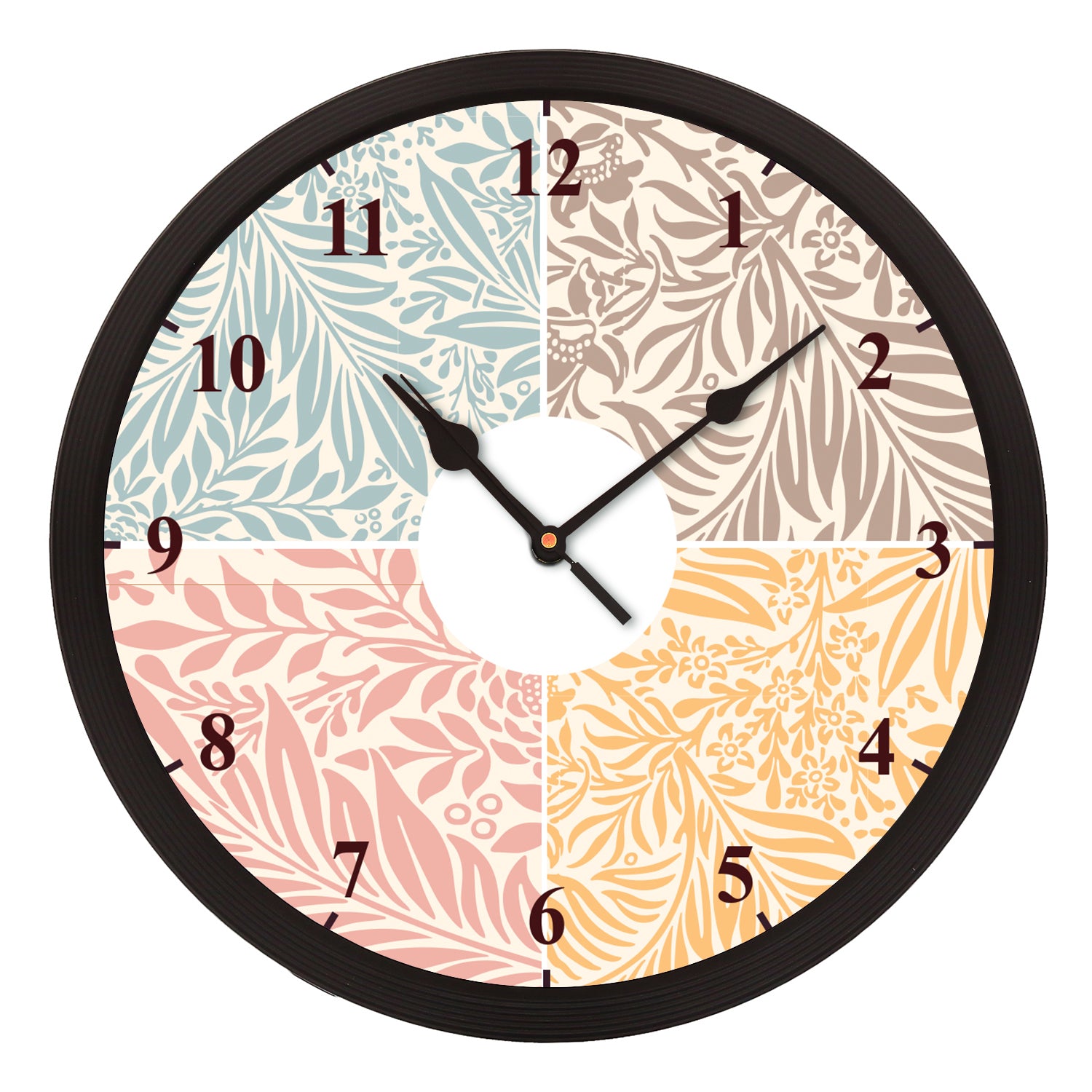 Multicolor Leaves Theme Round Shape Analog Designer Wall Clock