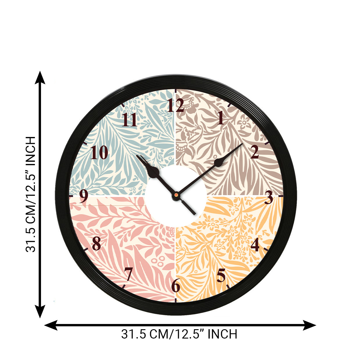 Multicolor Leaves Theme Round Shape Analog Designer Wall Clock 3
