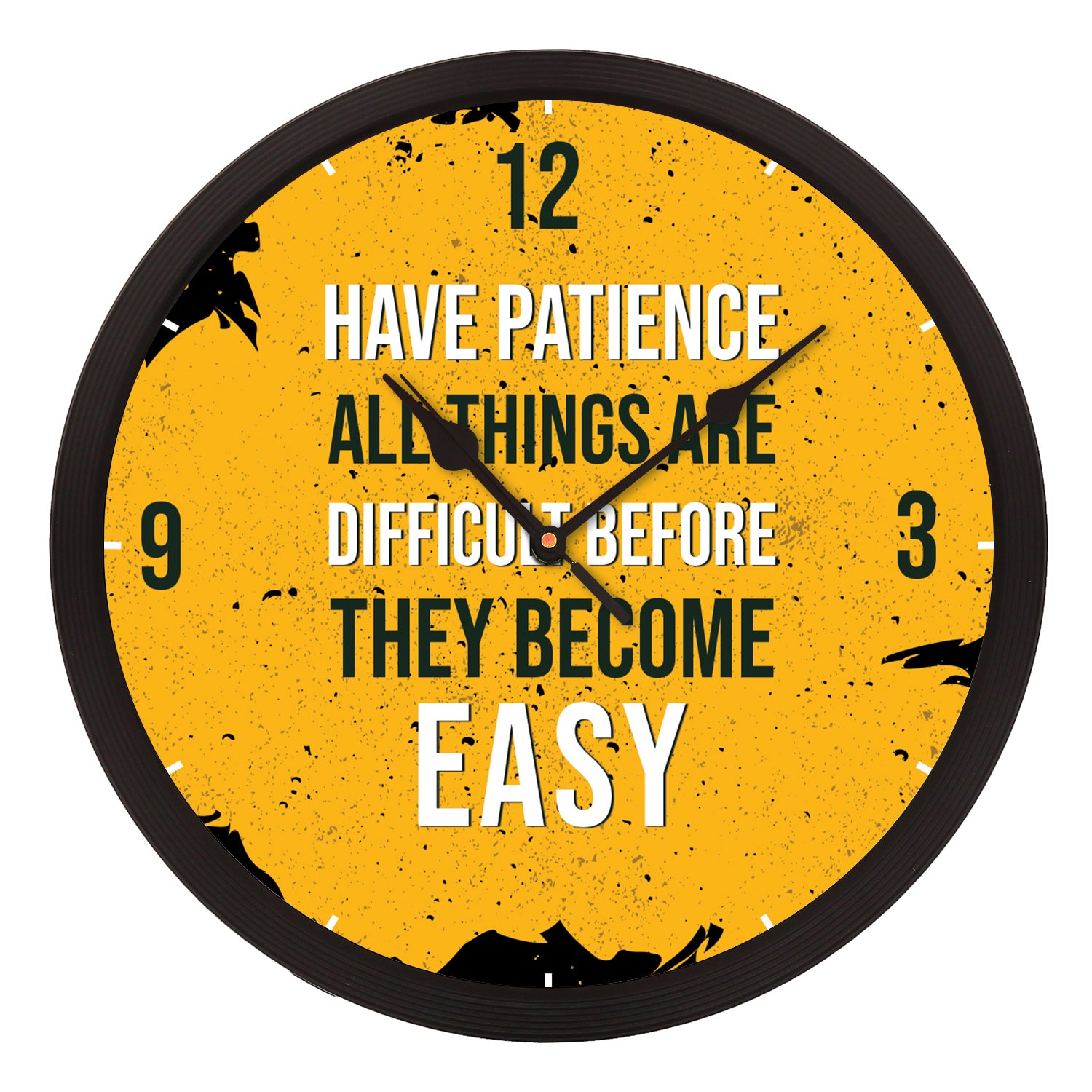 Have Patience All Things Are Difficult Before They Become Easy Quotes Round Designer Wall Clock