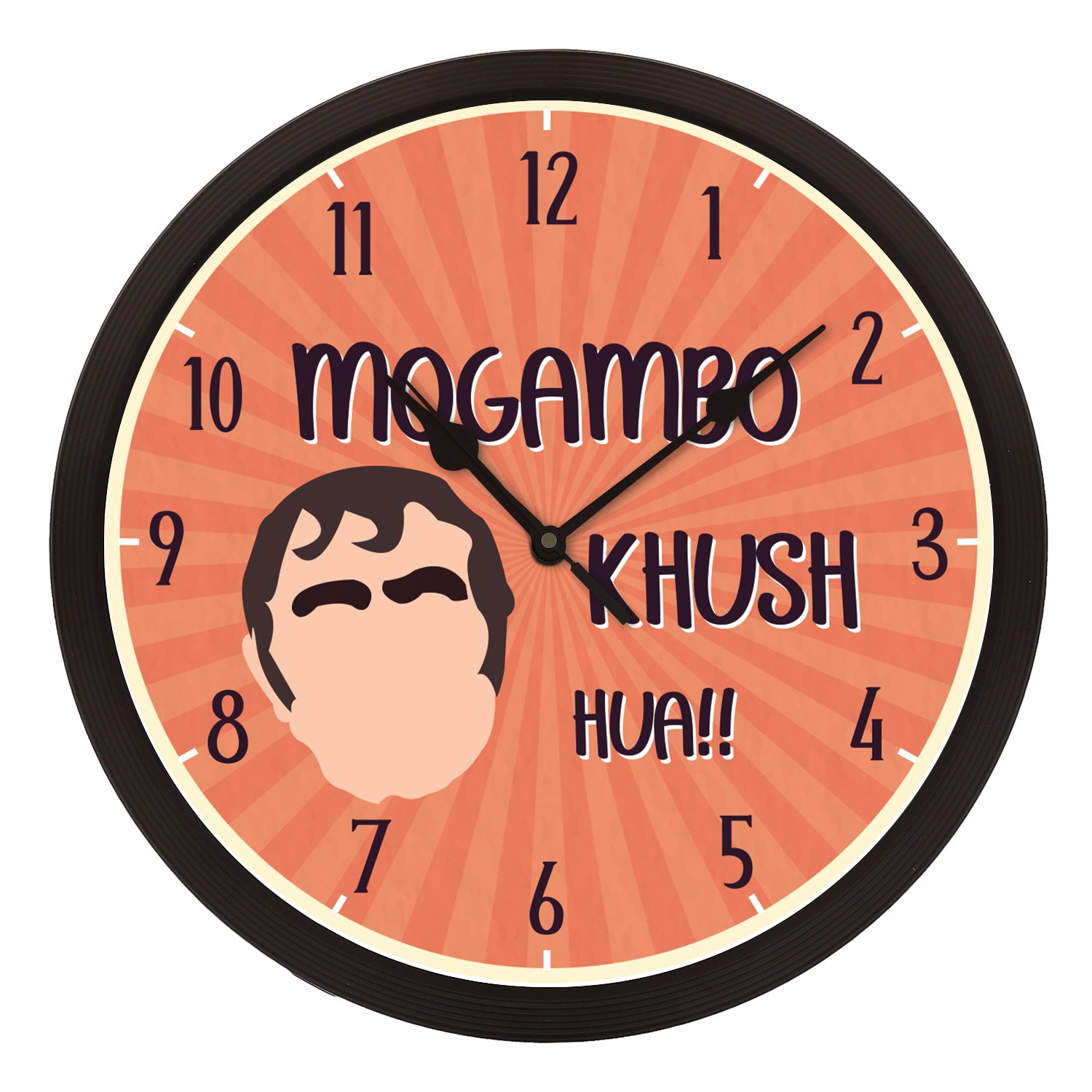 "Mogambo Khush Hua" Designer Round Analog Black Wall Clock