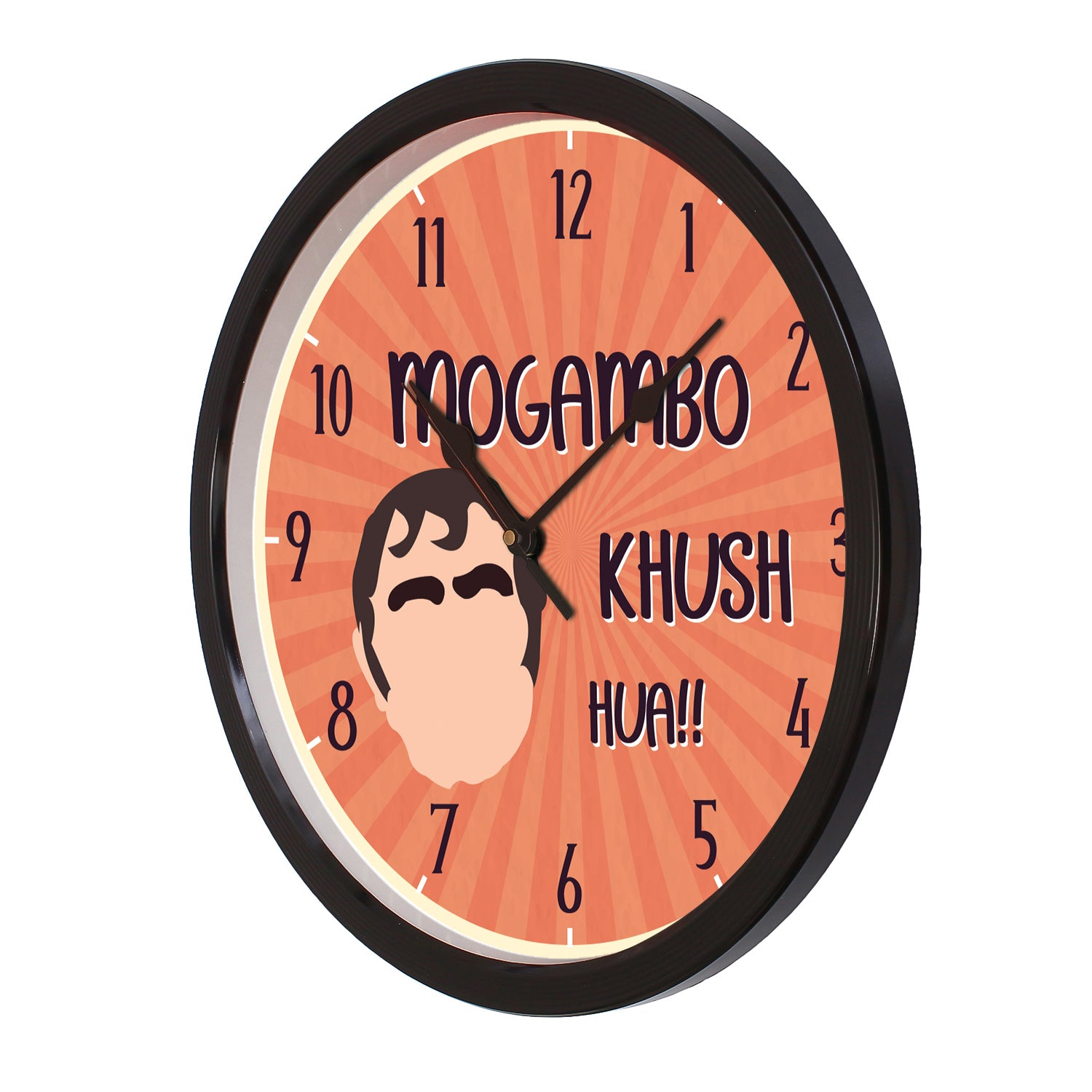 "Mogambo Khush Hua" Designer Round Analog Black Wall Clock 4