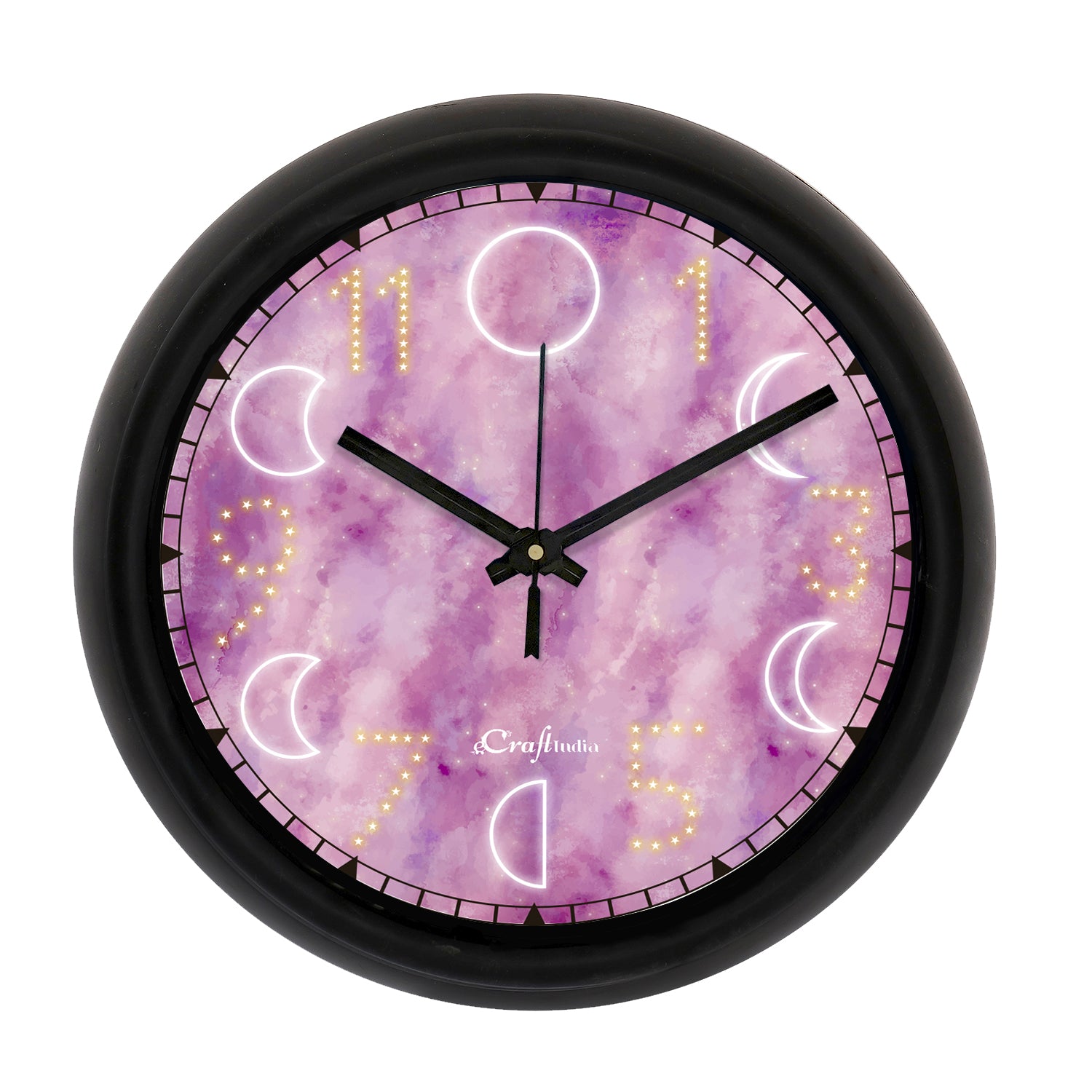 "Number Constellation" Designer Round Analog Black Wall Clock
