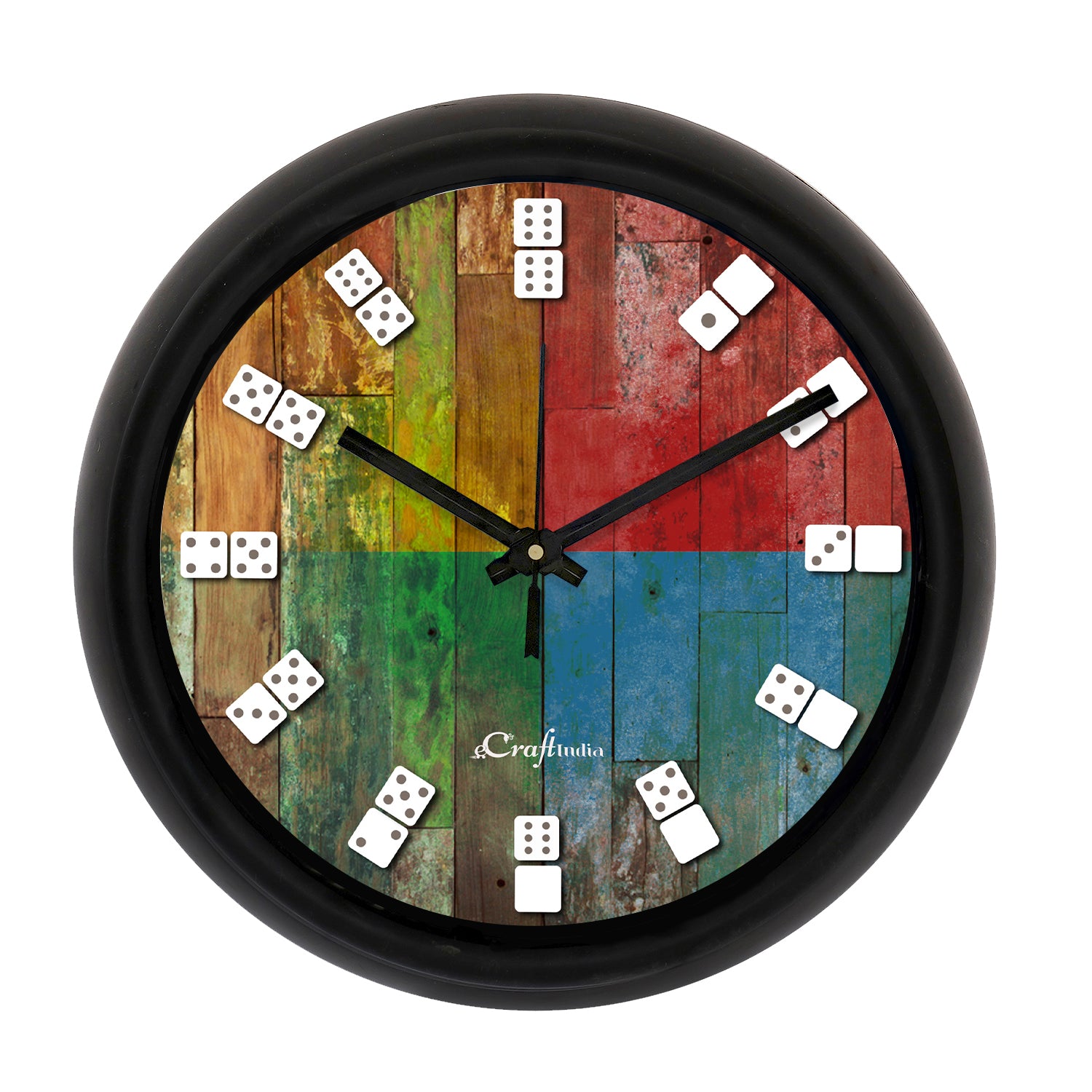 Domino Game Theme Round Shape Analog Designer Wall Clock