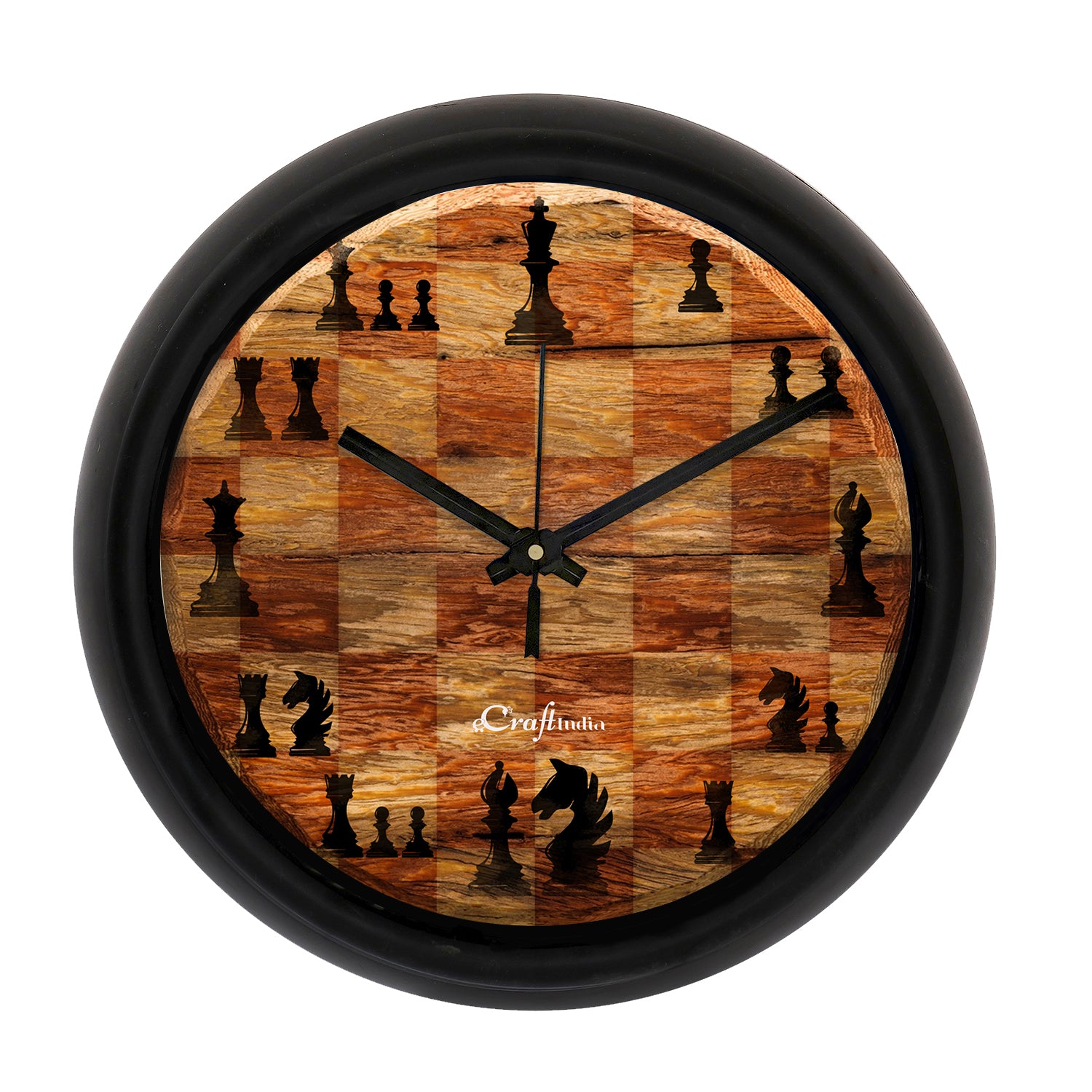 Chess Game Theme Round Shape Analog Designer Wall Clock