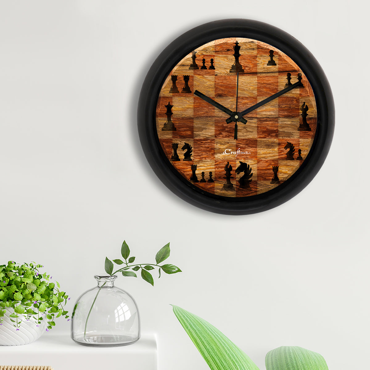Chess Game Theme Round Shape Analog Designer Wall Clock 2