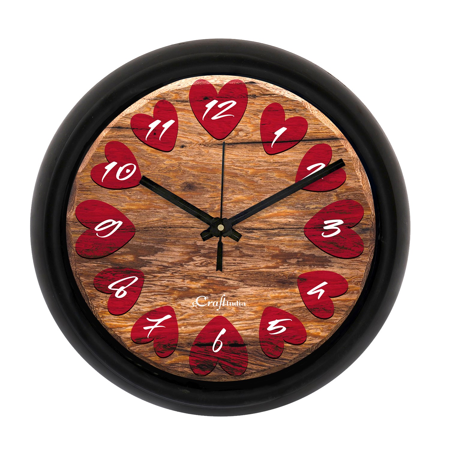Numbers In Love Hearts Theme Round Shape Analog Designer Wall Clock