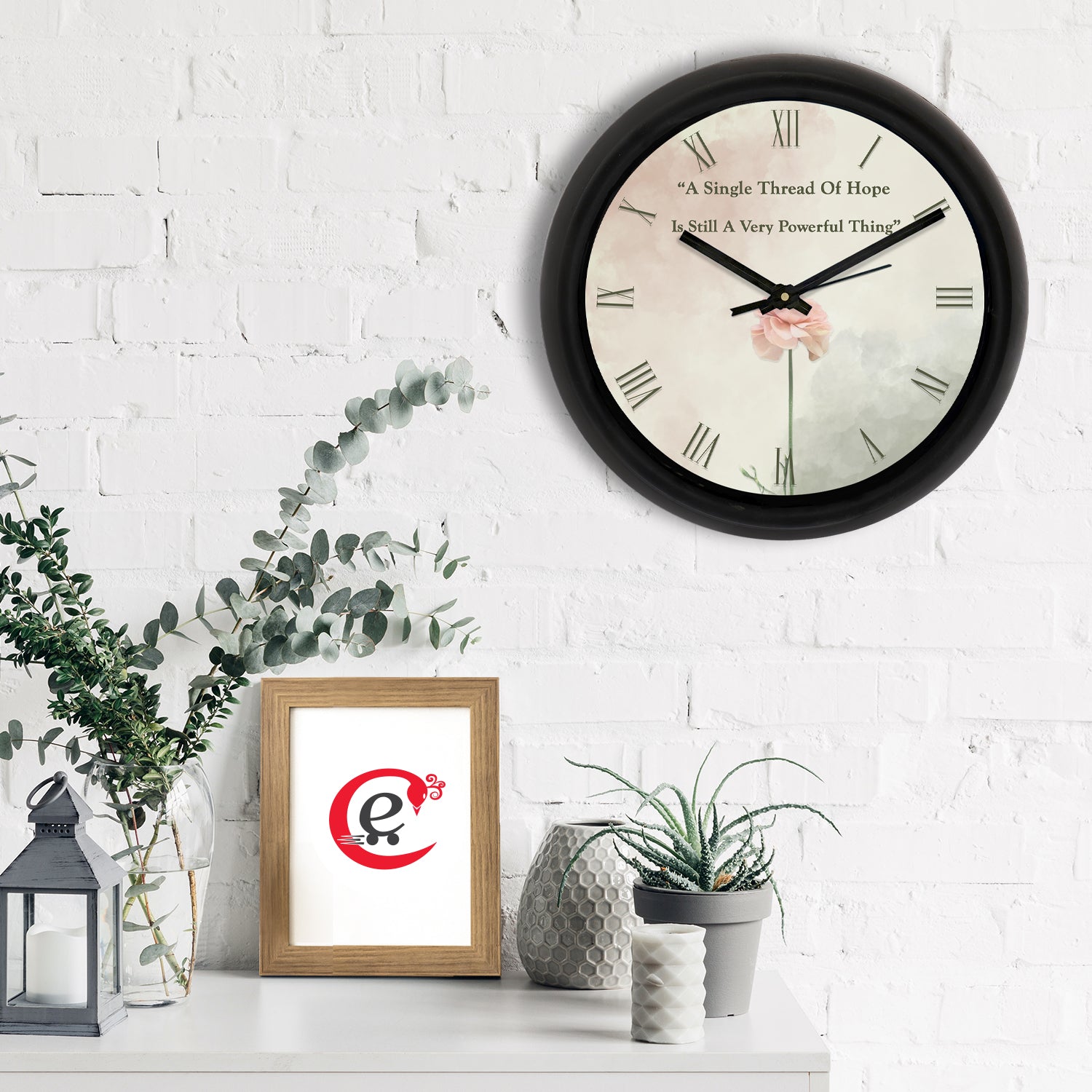 A Single Thread Of Hope Is Still A Very Powerful Thing Motivational Quote Round Shape Designer Wall Clock 1