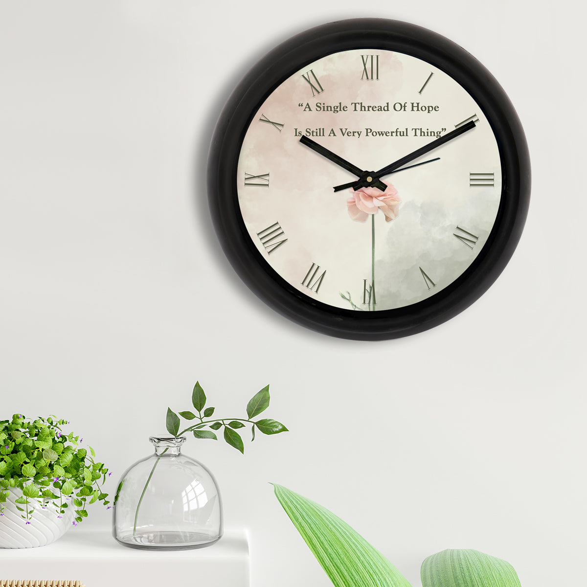 A Single Thread Of Hope Is Still A Very Powerful Thing Motivational Quote Round Shape Designer Wall Clock 2
