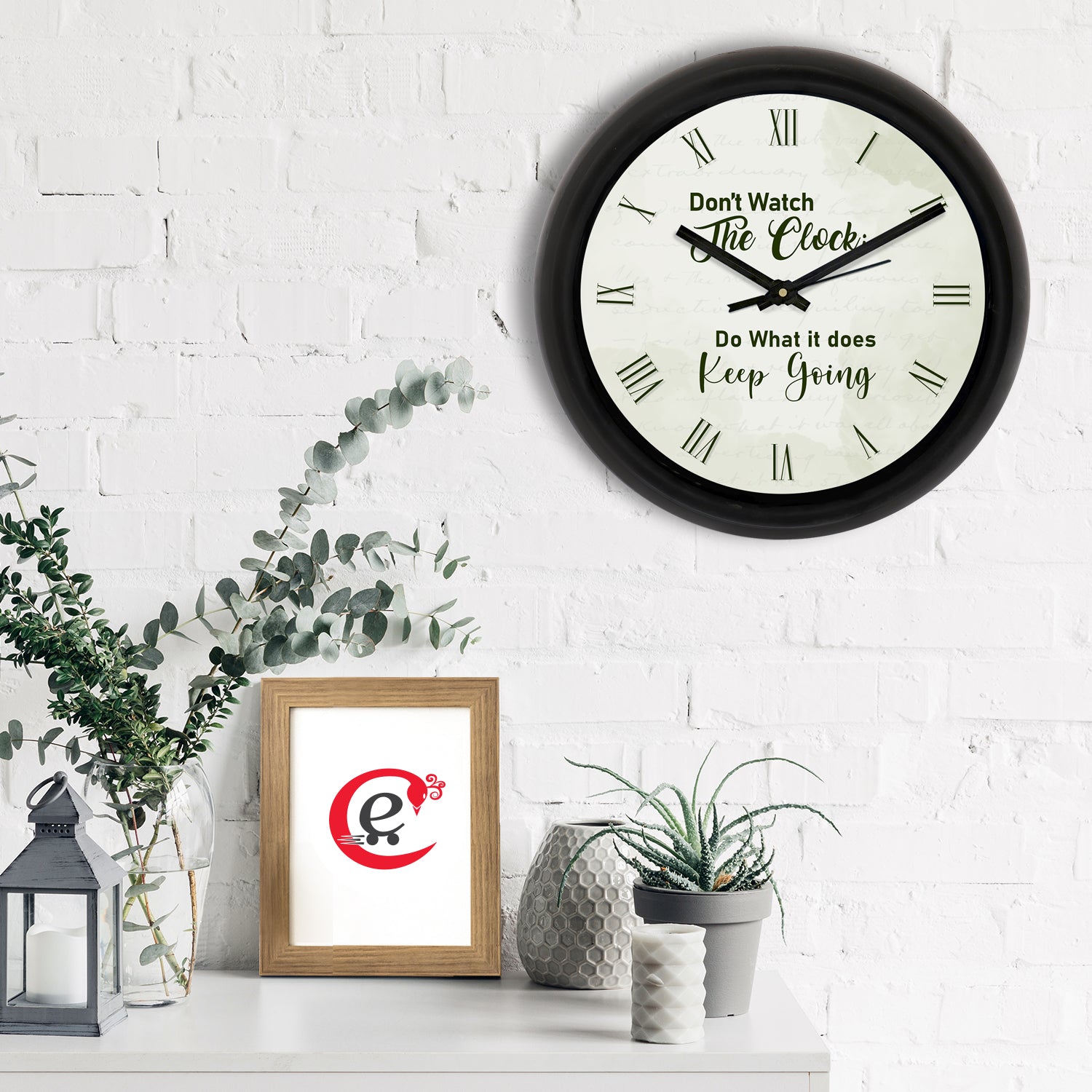 Motivational Designer Round Analog Black Wall Clock 1