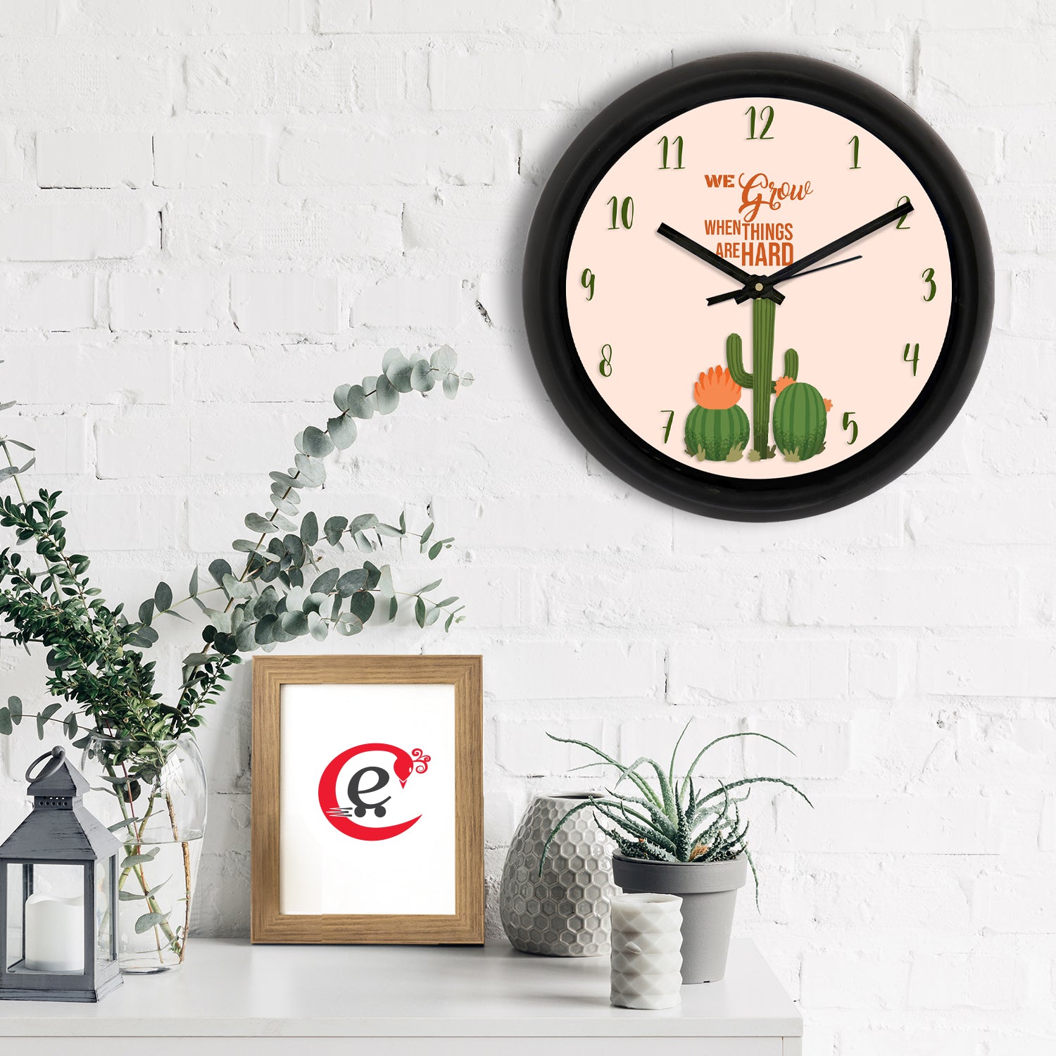 Motivational Designer Round Analog Black Wall Clock 1
