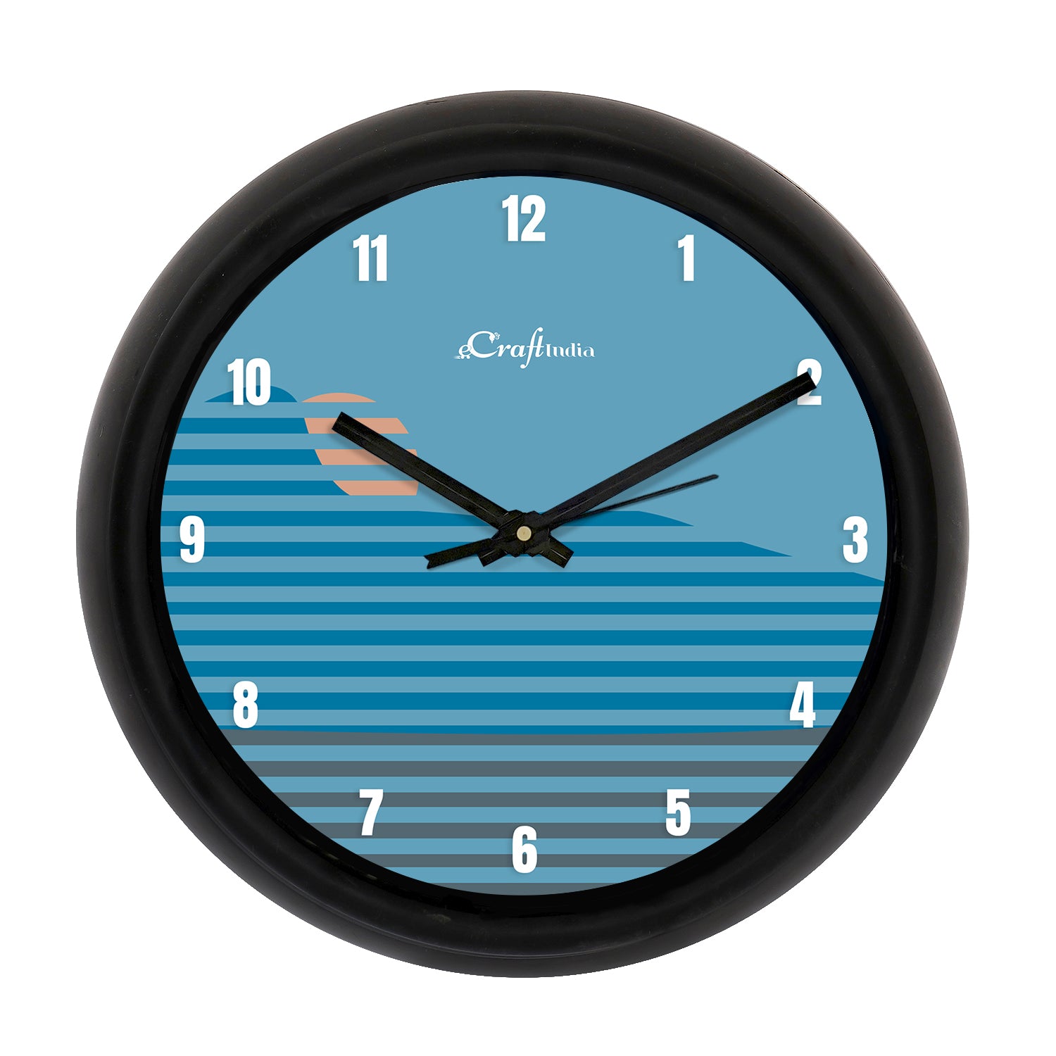 Abstract Designer Round Analog Black Wall Clock