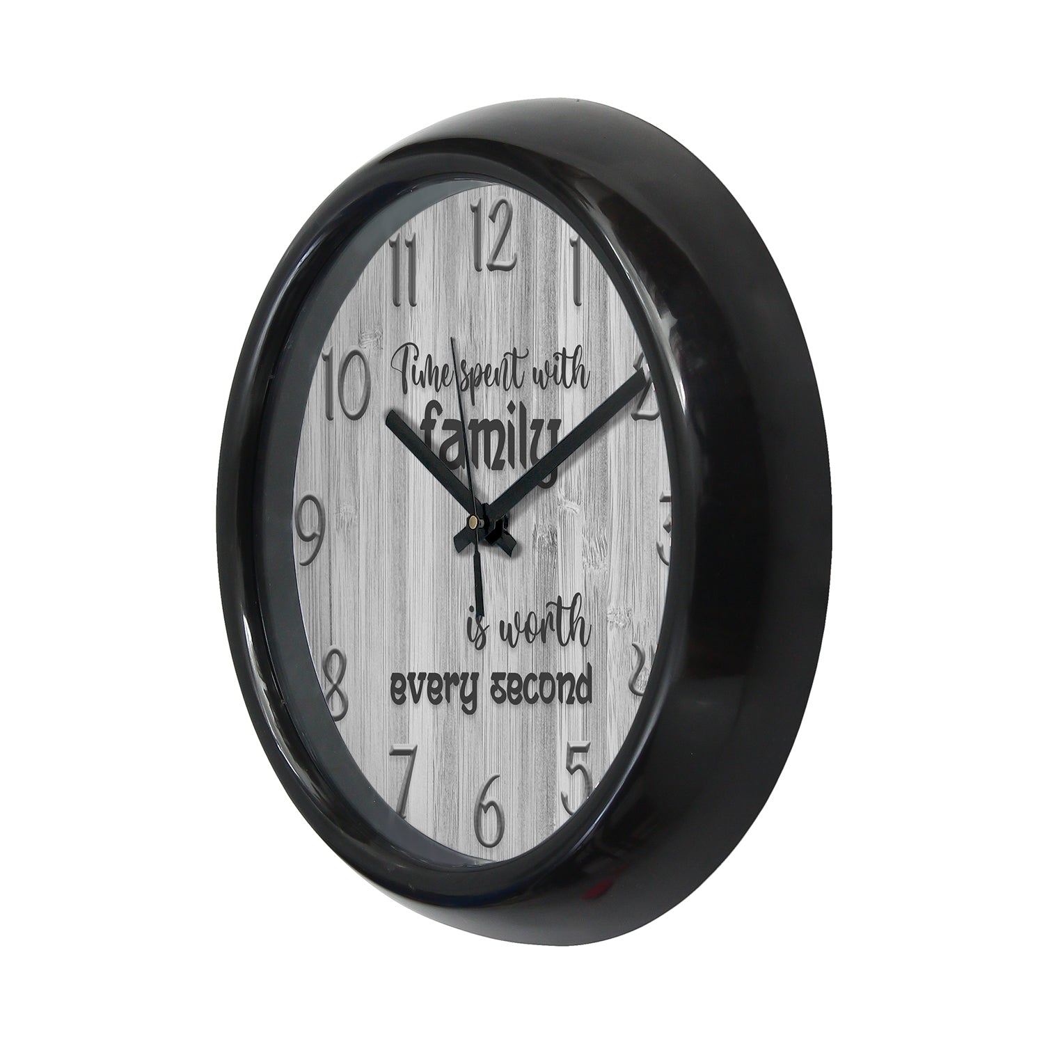 Motivational Grey Designer Round Analog Black Wall Clock 4