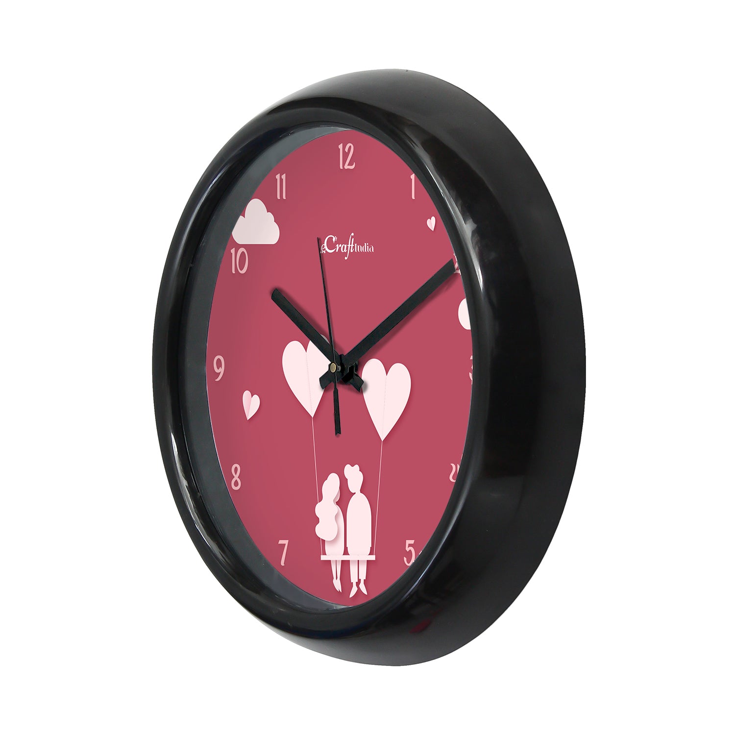 "Love In The Air" Designer Round Analog Black Wall Clock 4