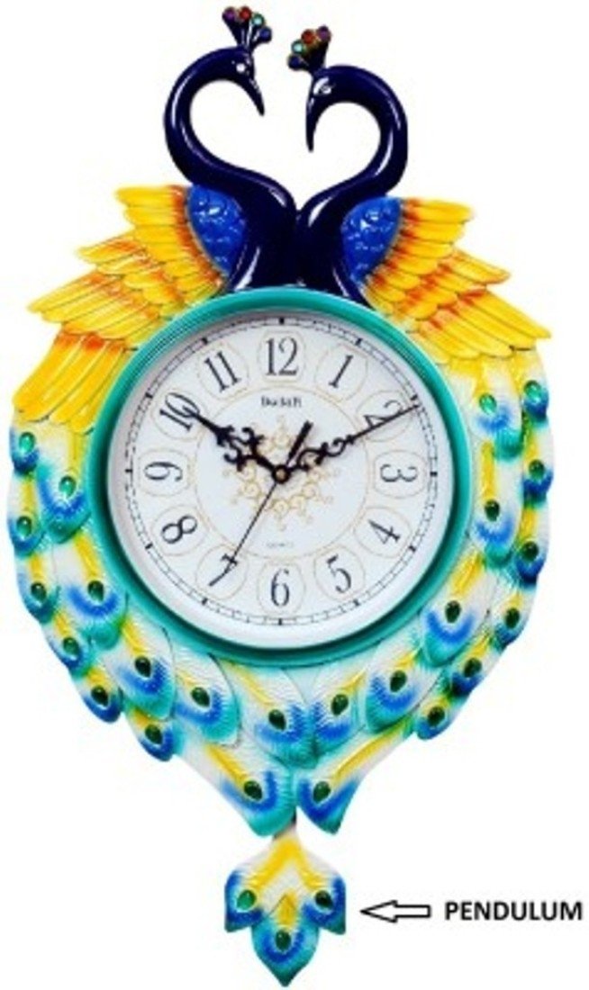 Royal Peacock Shape Pendulum Wall Clock 2