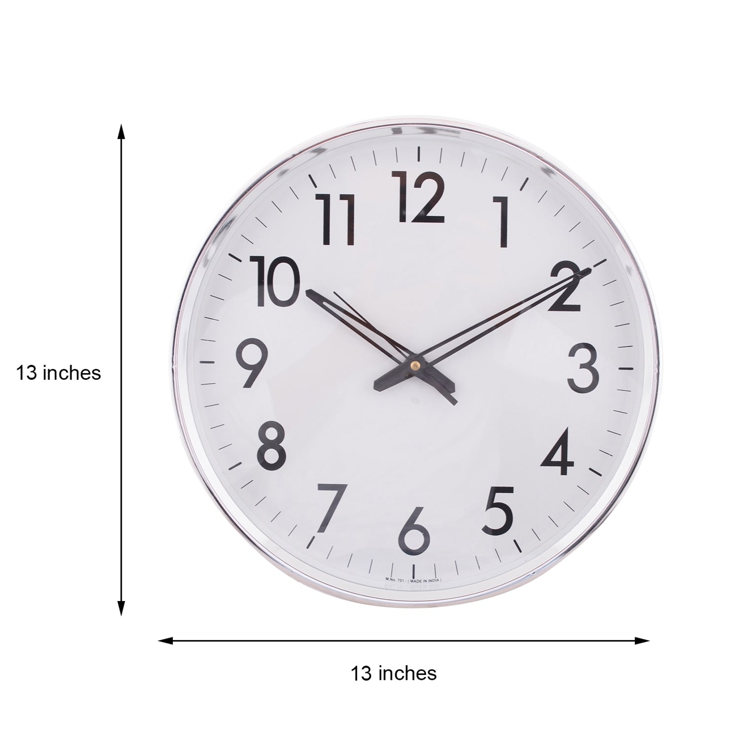 Silver Plastic Retro Round Shape Wall Clock 2